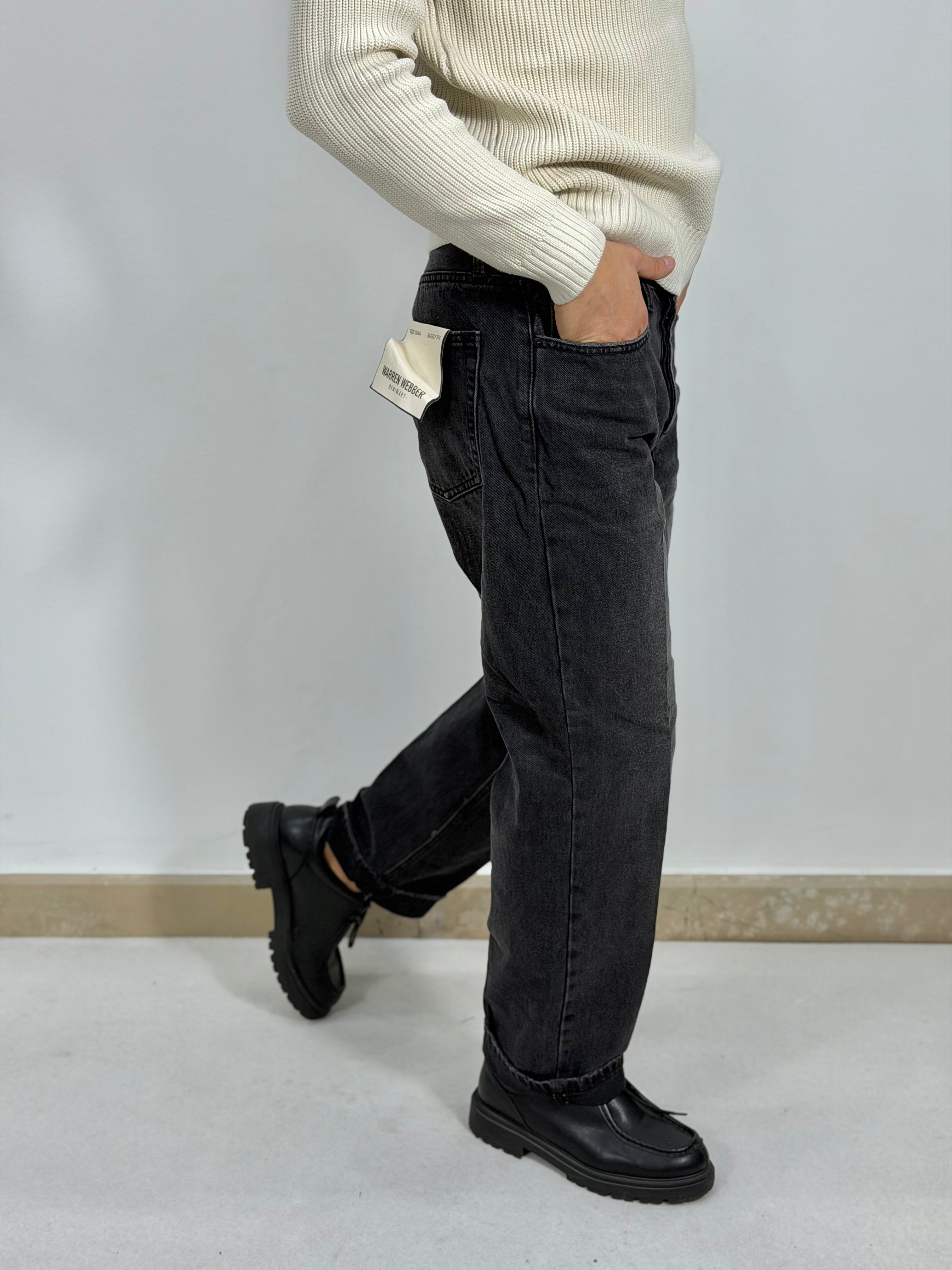 DENIM NERO IN TELA FISSA