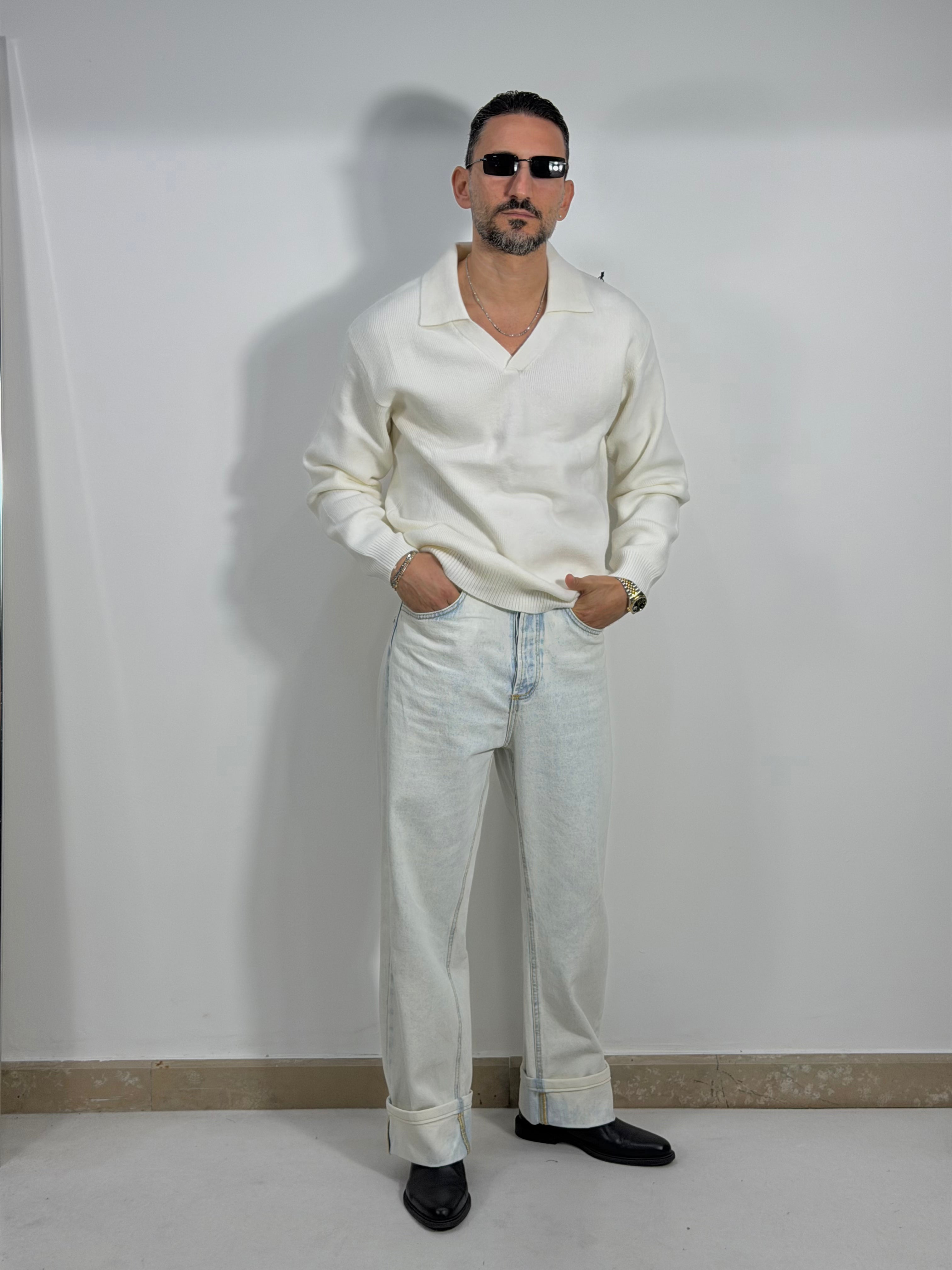 MAGLIONE SCOLLO V CON COLLO