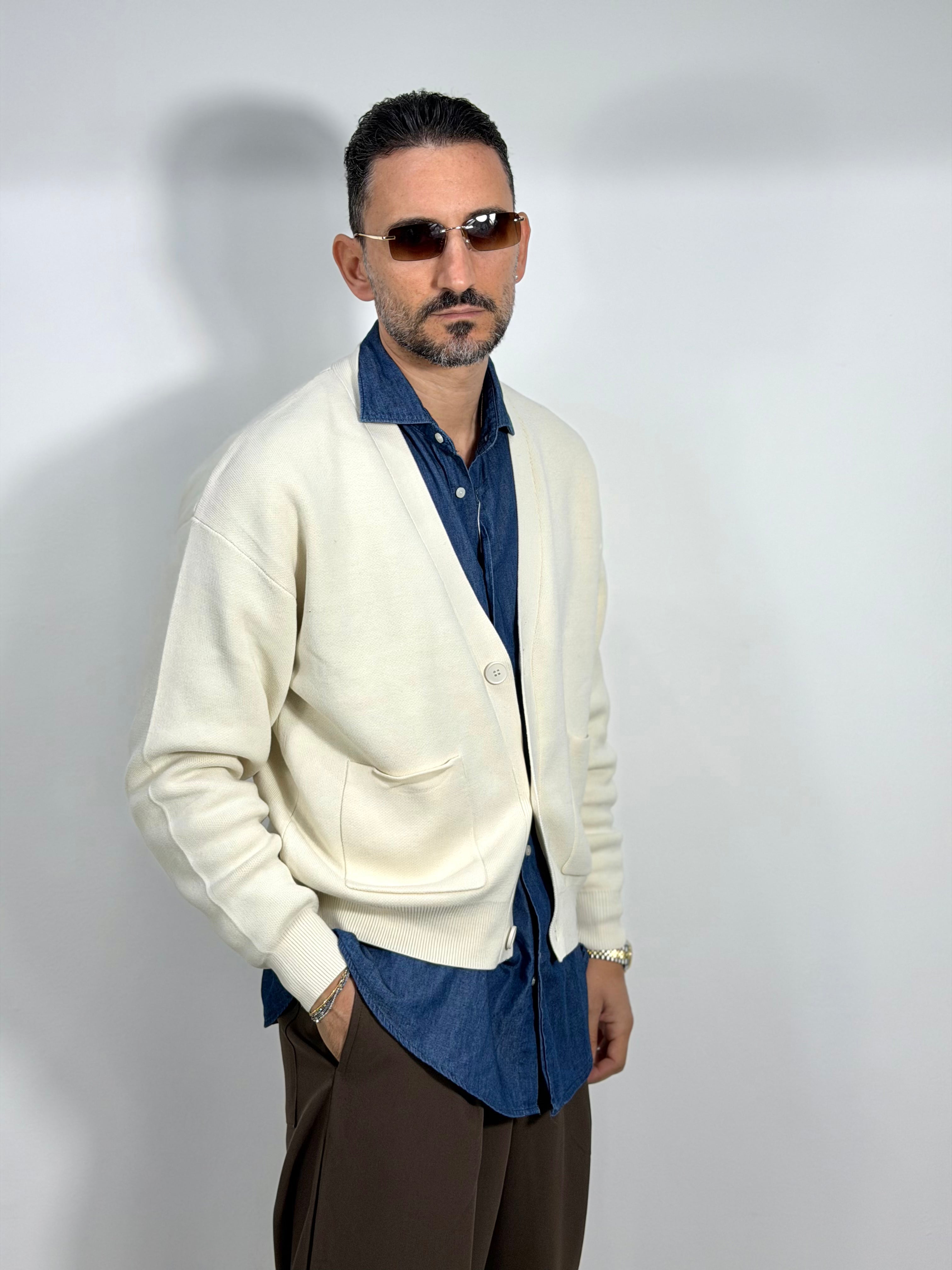 CARDIGAN CROP CON TASCHE