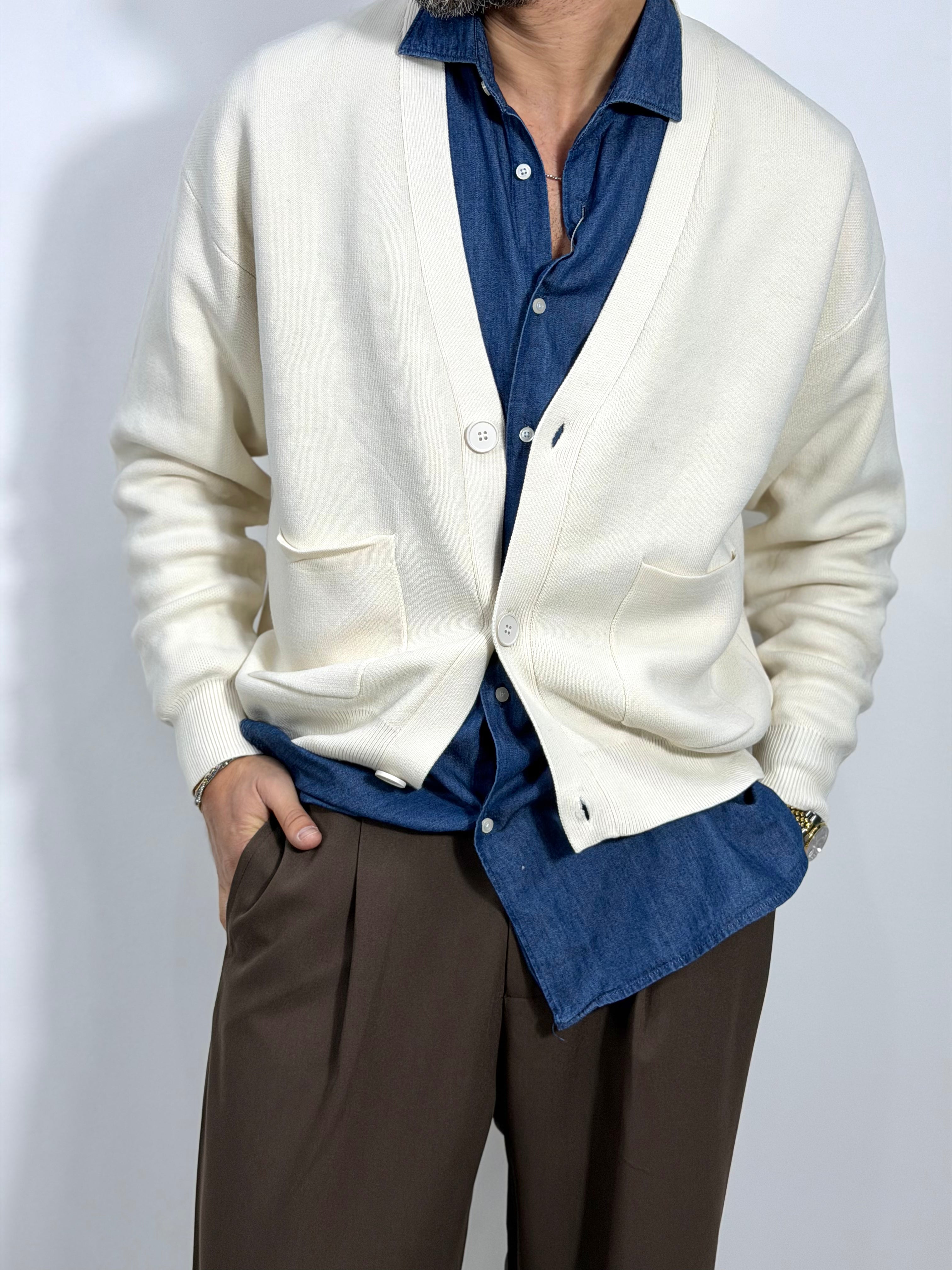 CARDIGAN CROP CON TASCHE