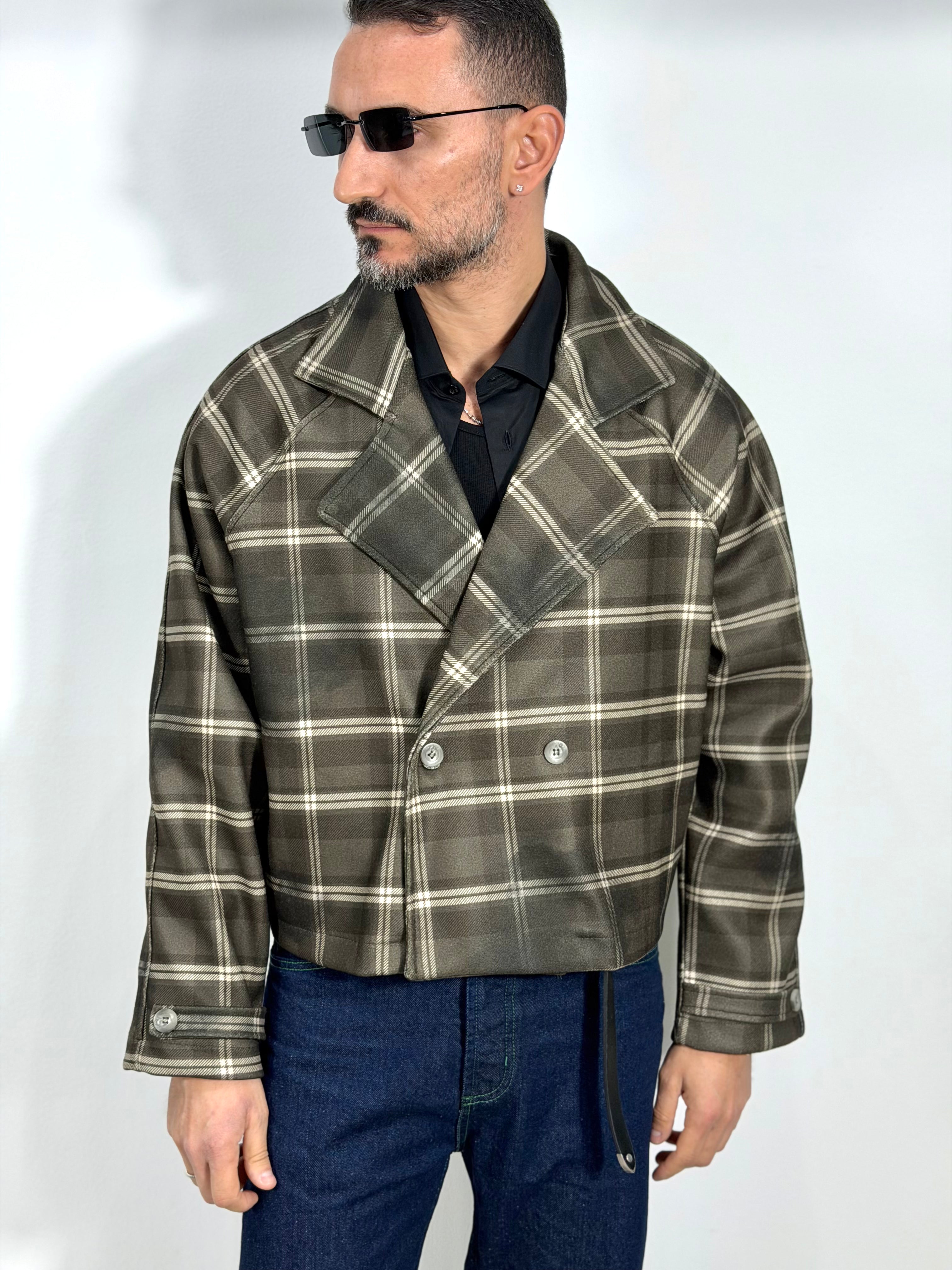 GIACCA CROP TARTAN