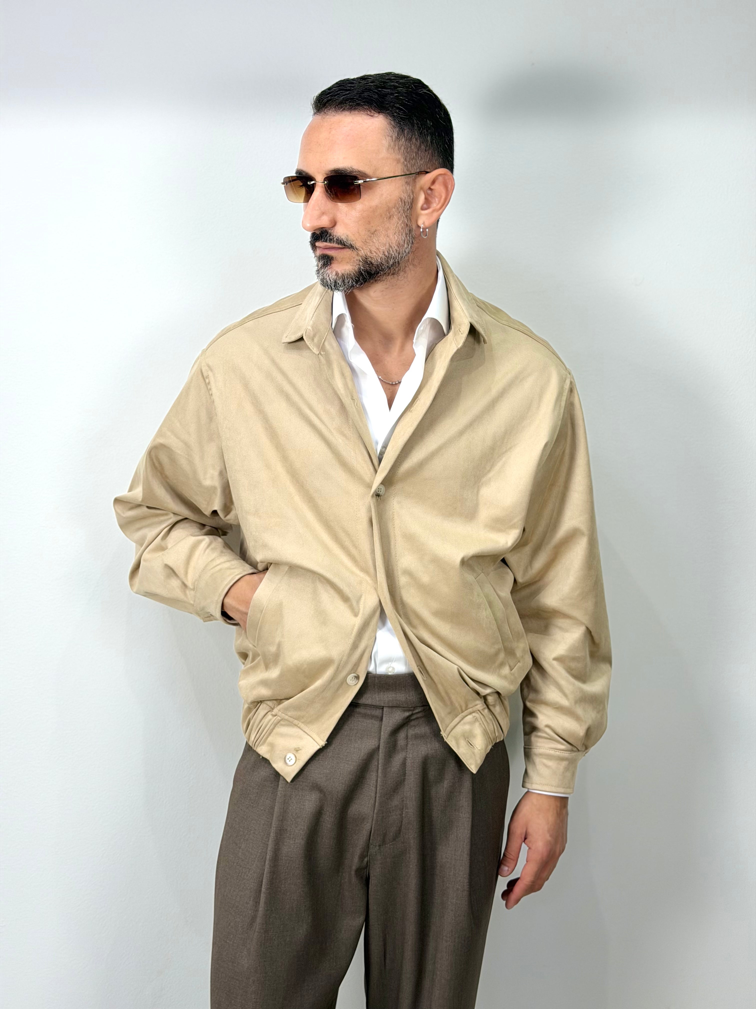 GIACCA CROP IN SUEDE