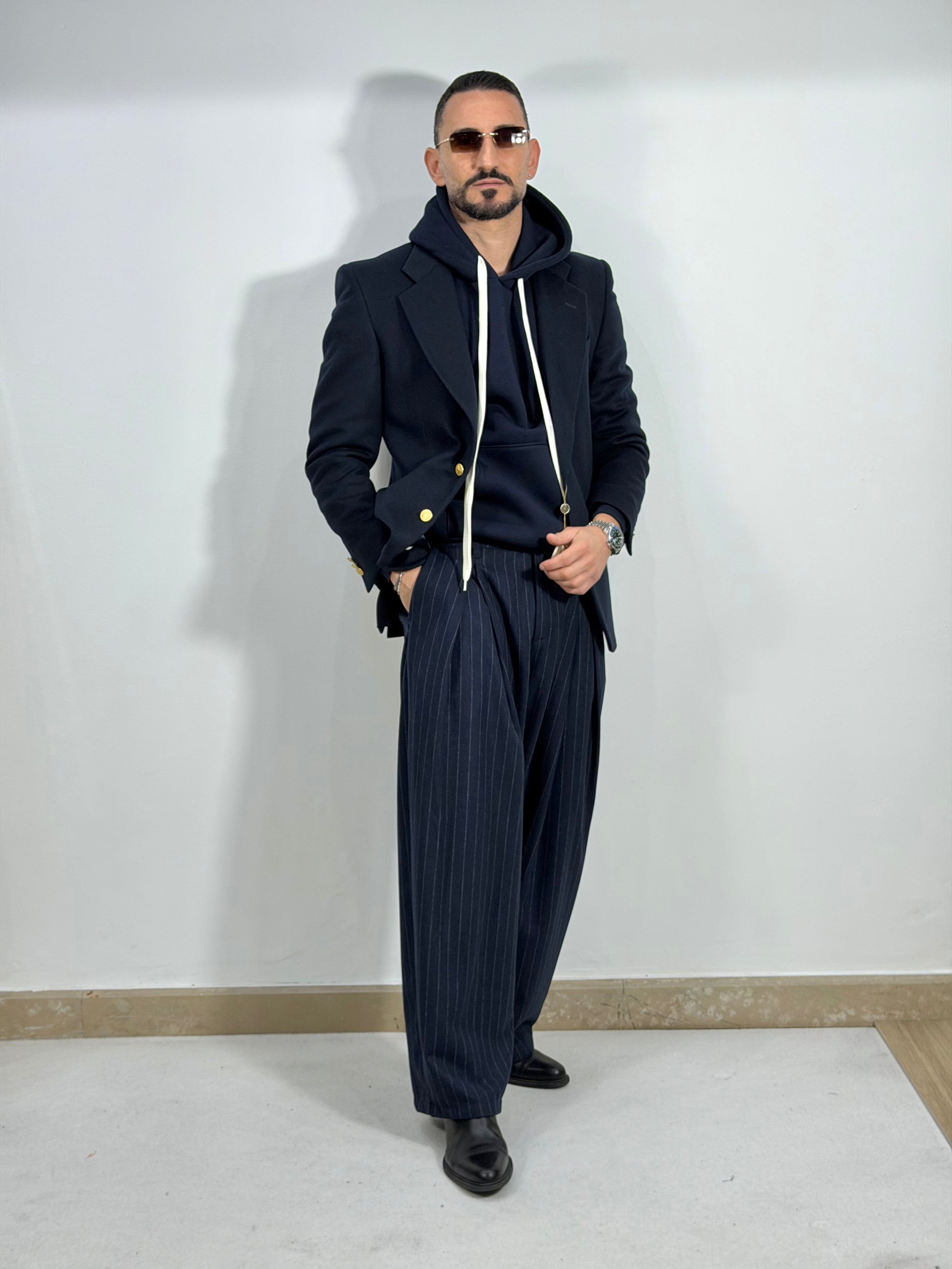 PANTALONI IN FLANELLA GESSATO