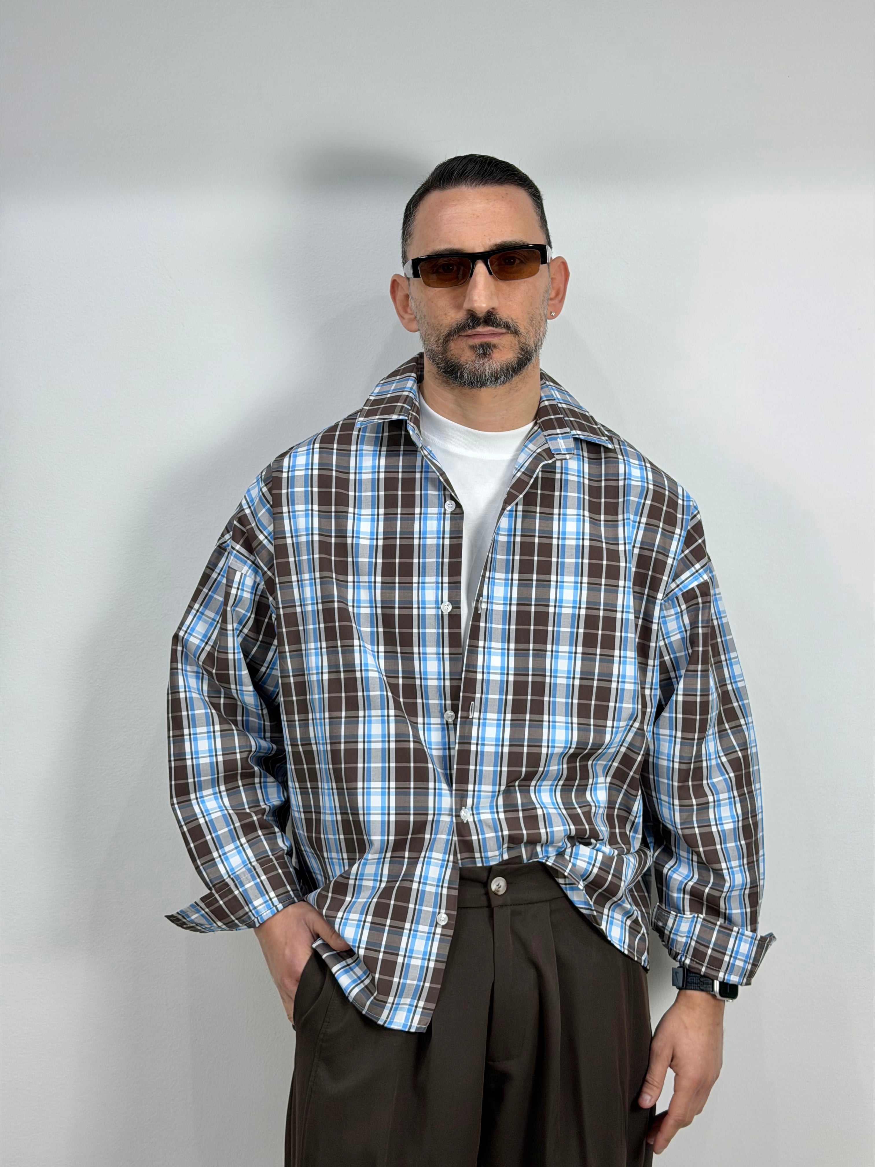 CAMICIA A QUADRI OVER