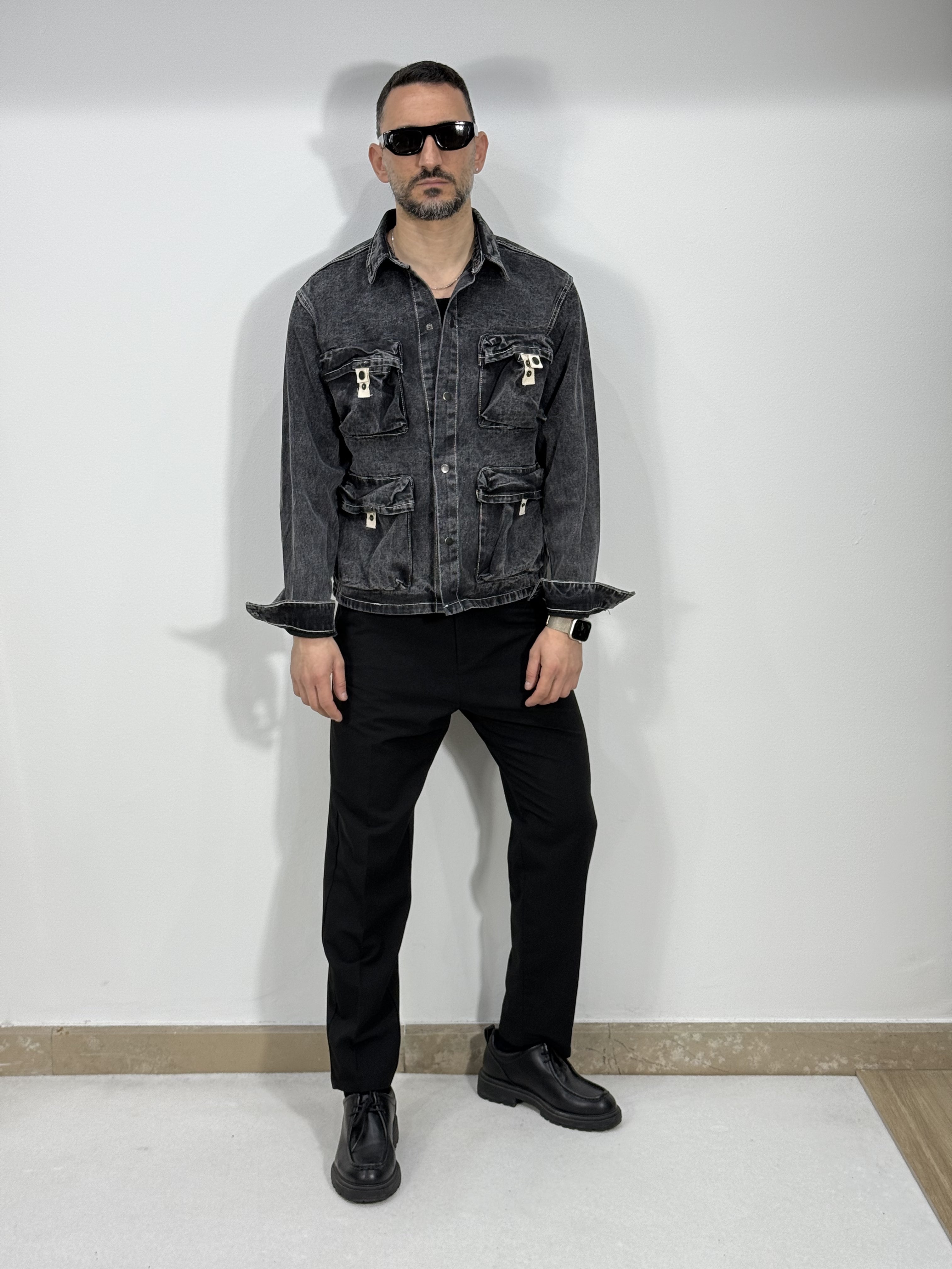 GIUBBOTTO DENIM NERO