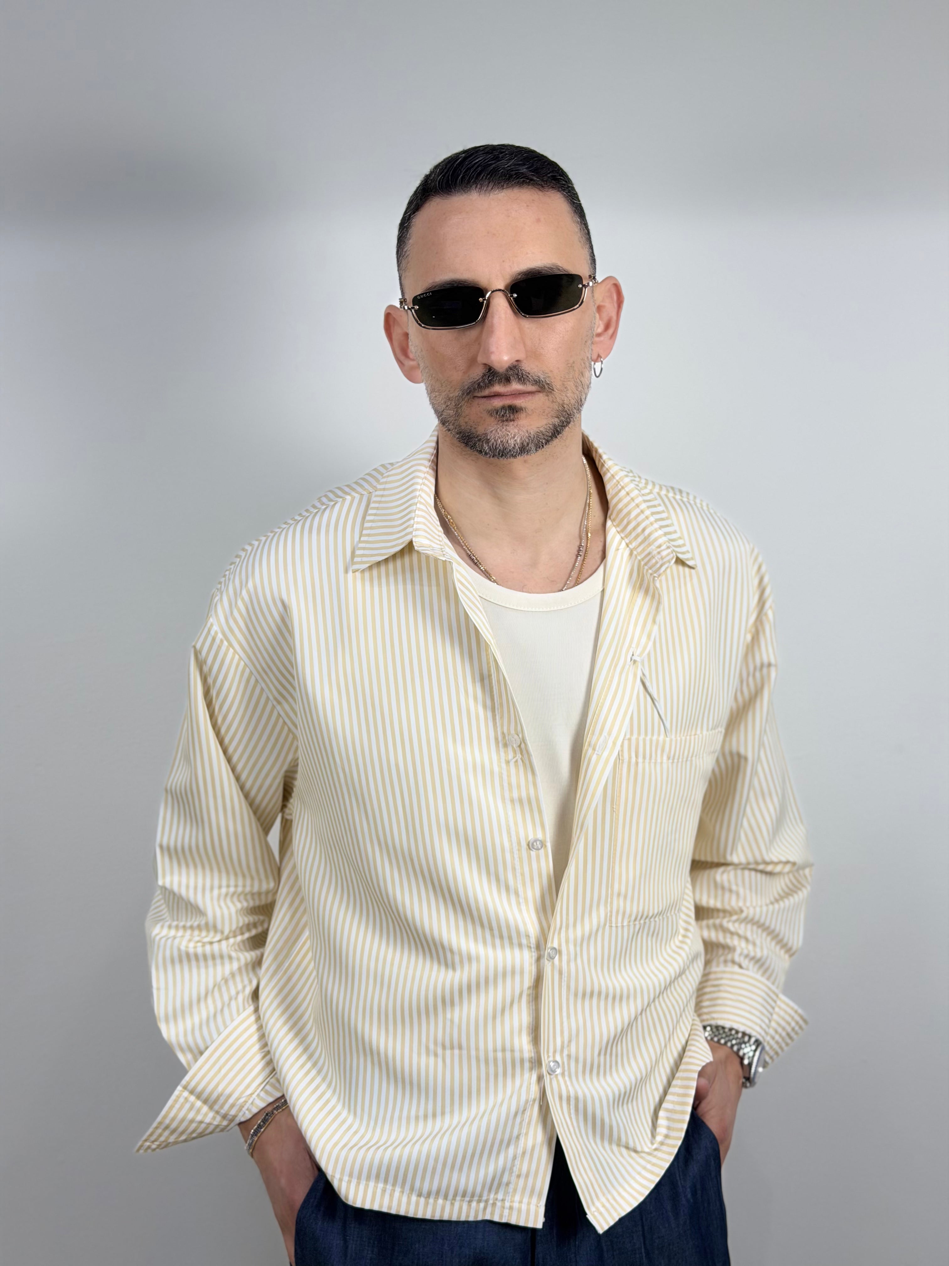 CAMICIA CROP RIGA STRETTA