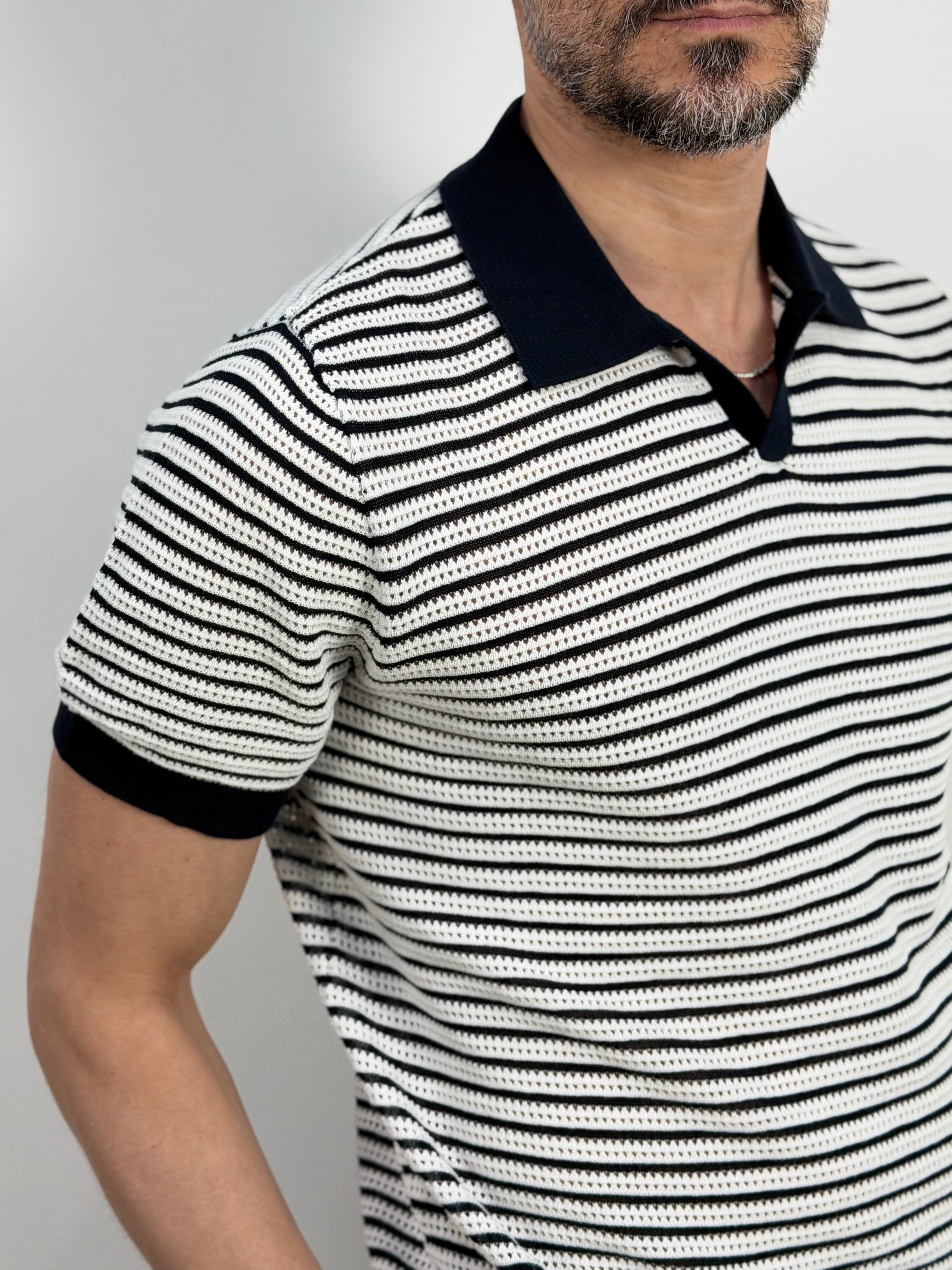 POLO TRAFORATA SCOLLO A V