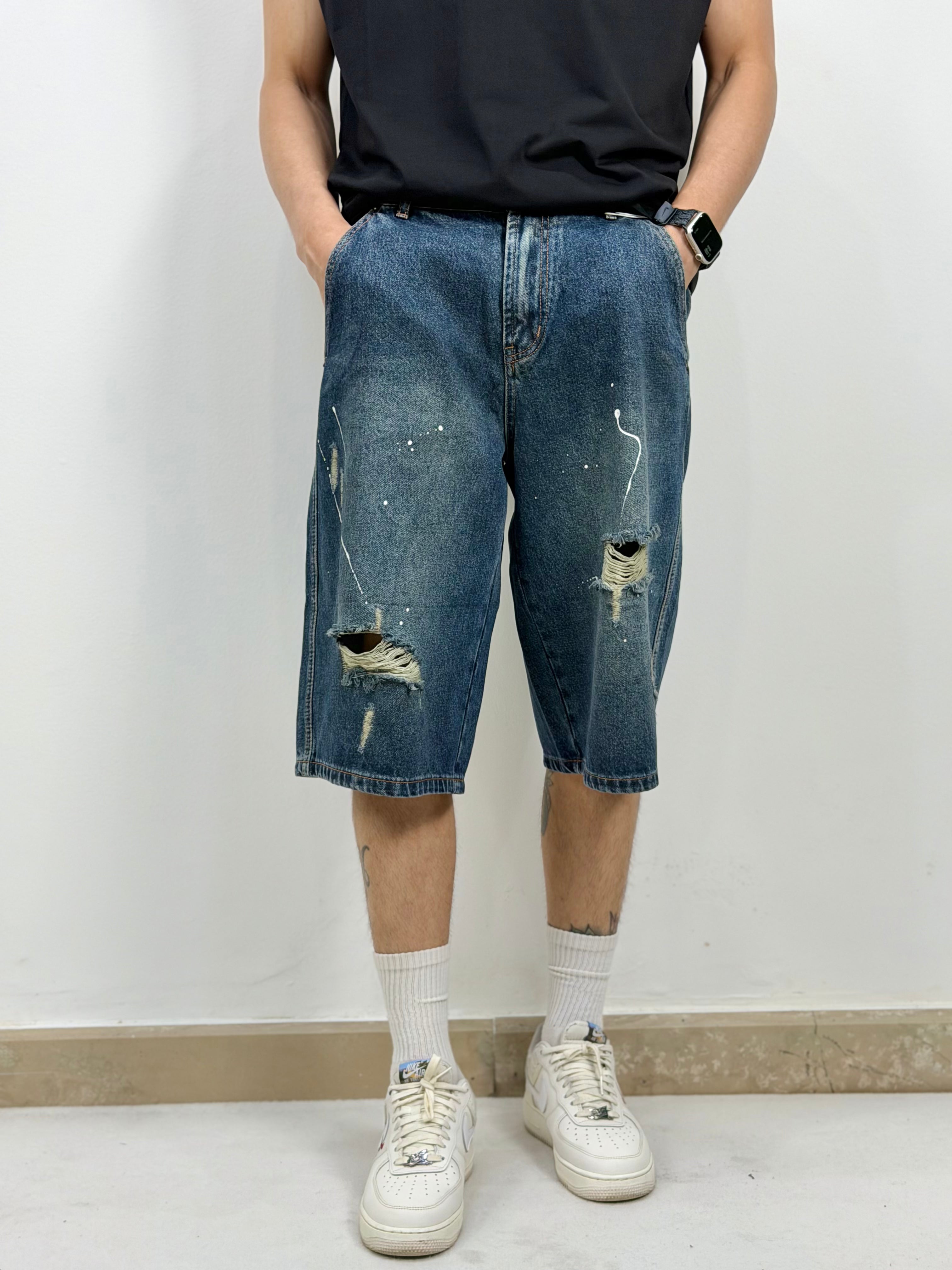 BERMUDA DENIM CON STRAPPI