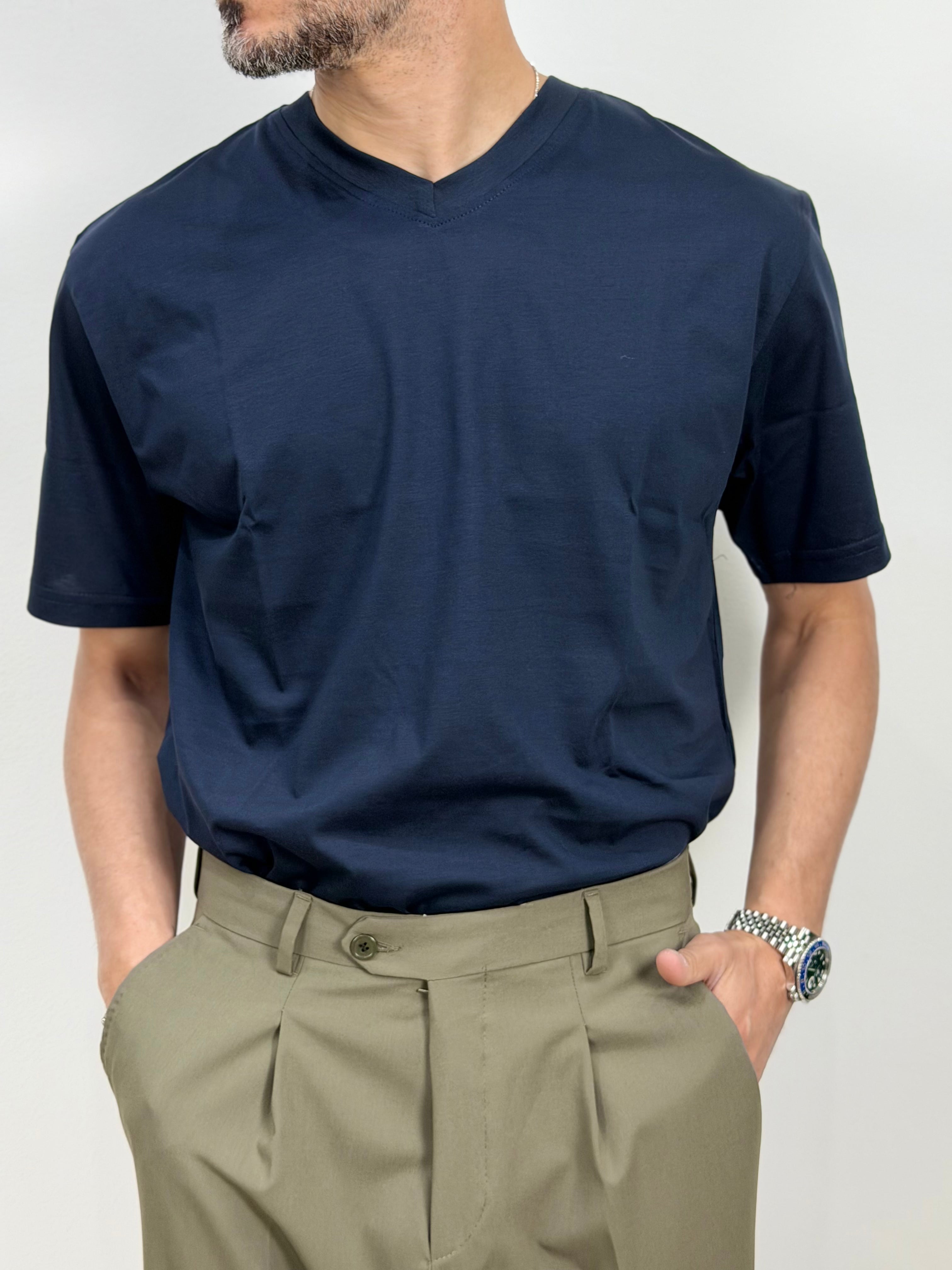 T SHIRT FILO DI SCOZIA SCOLLO V
