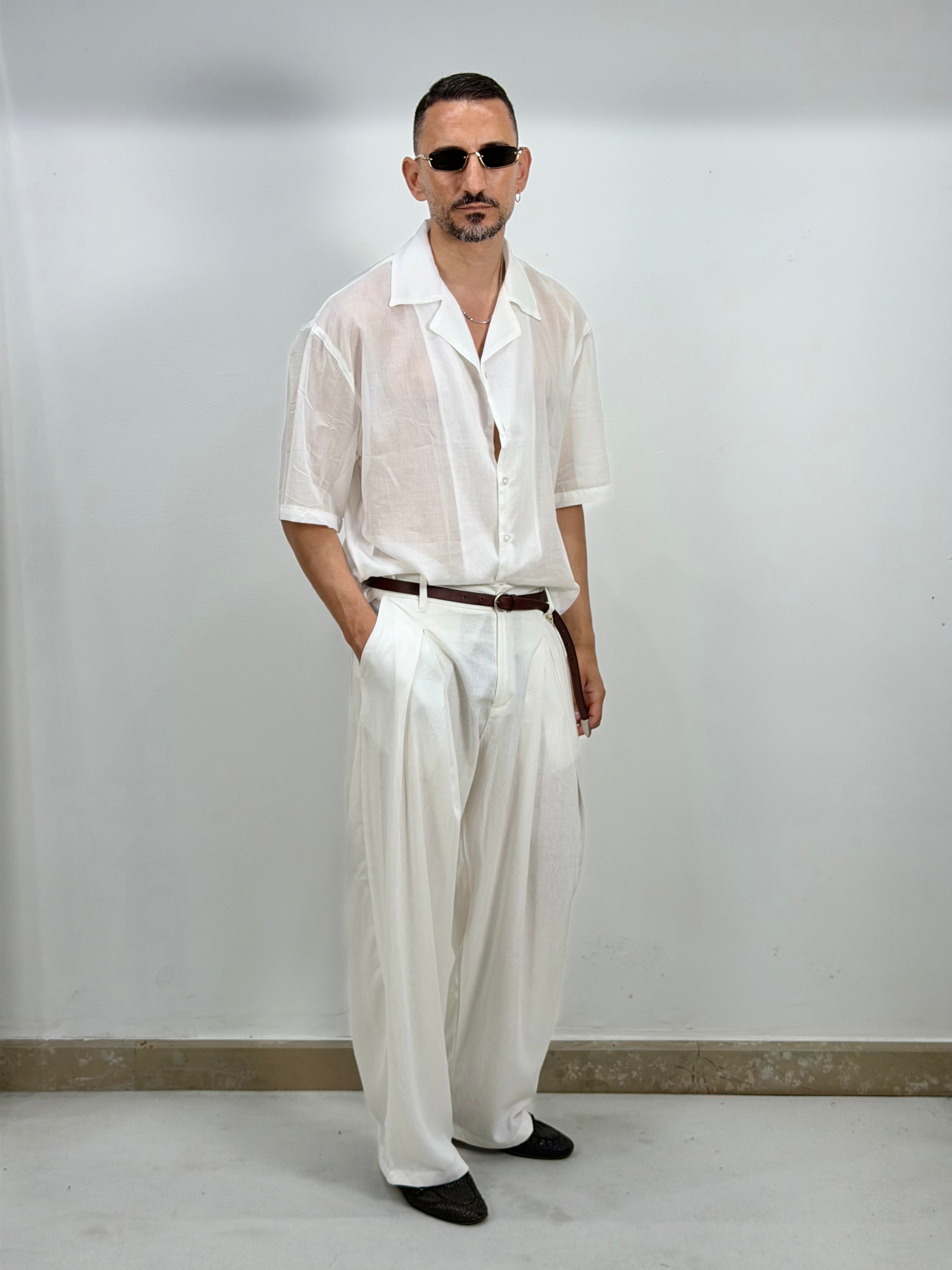 PANTALONI IN LINO SUPER PINCE