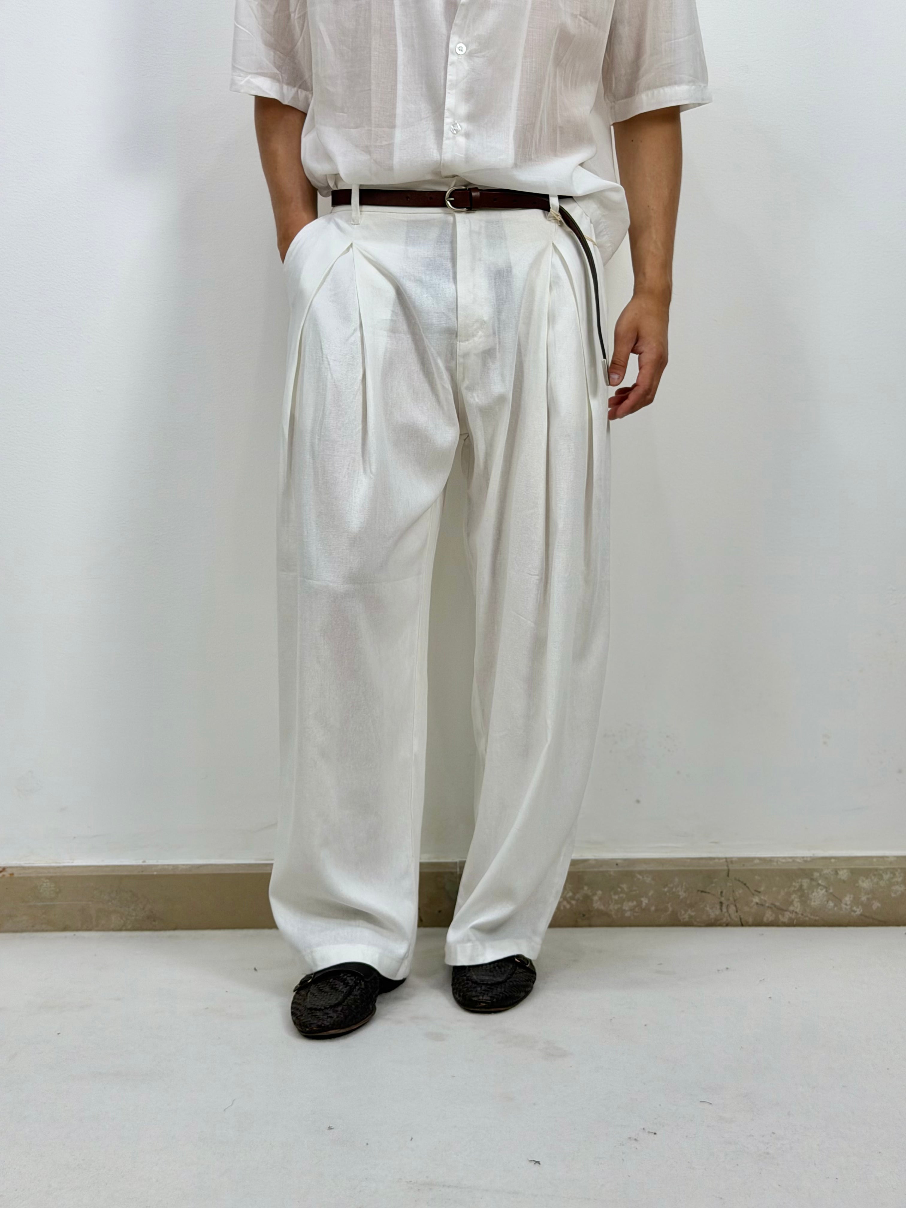 PANTALONI IN LINO SUPER PINCE