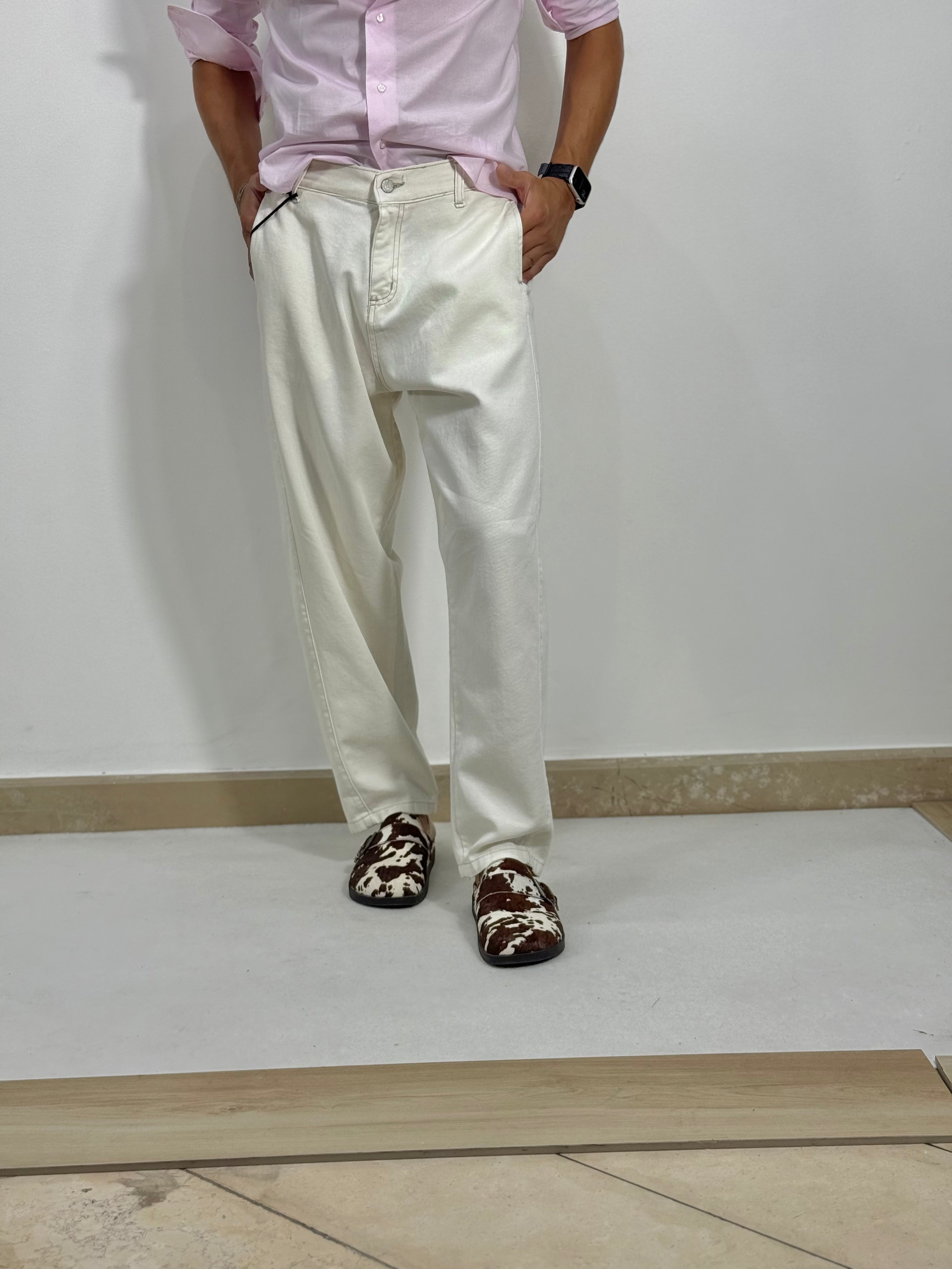 WHITE DENIM BAGGY