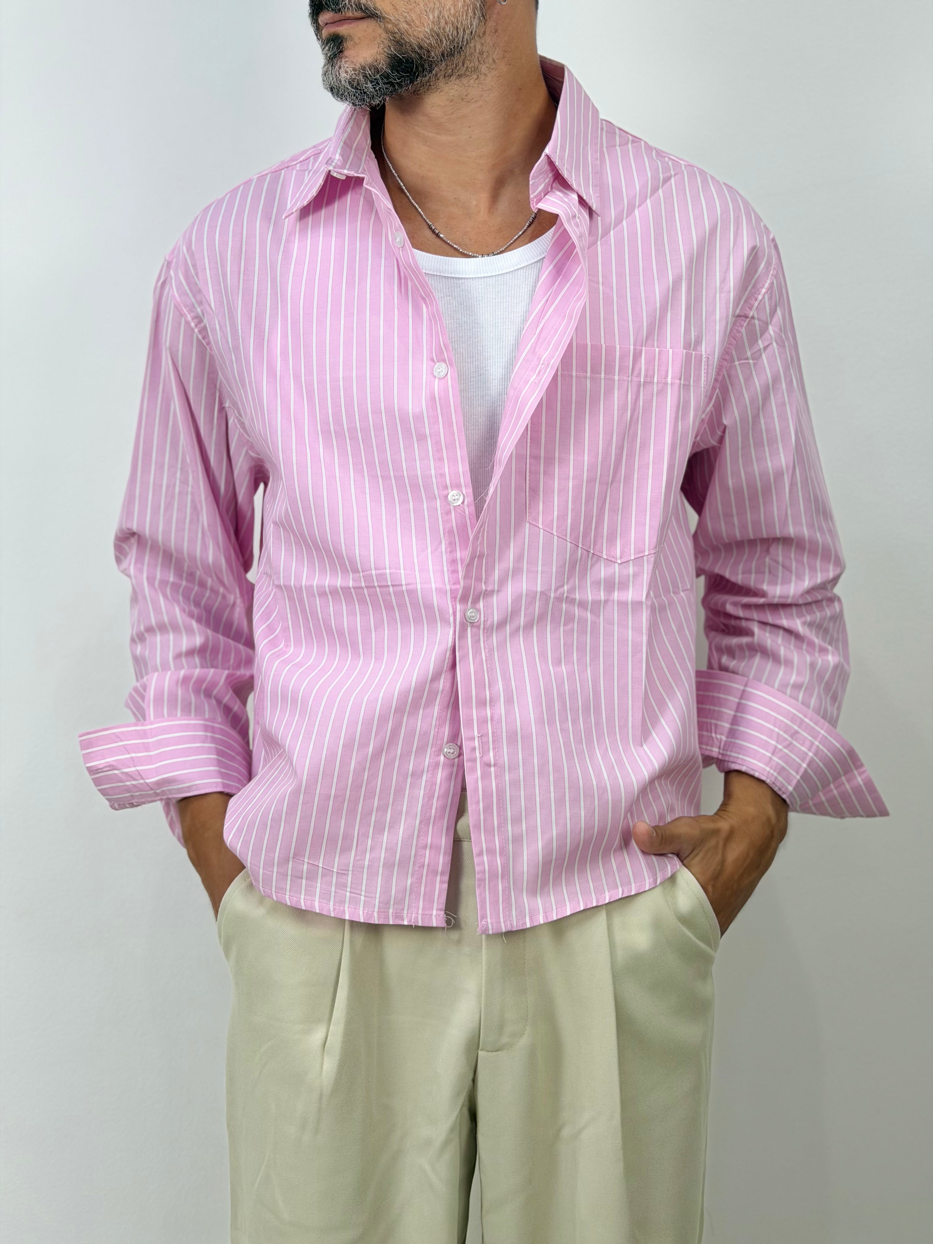 CAMICIA CROP RIGATA