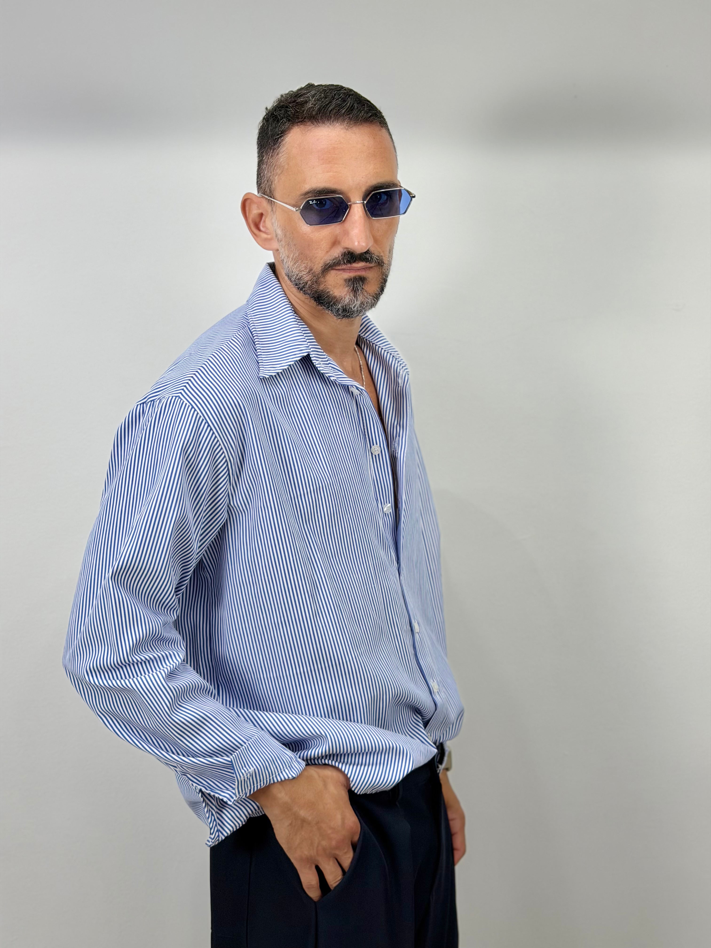 CAMICIA CROP RIGATA