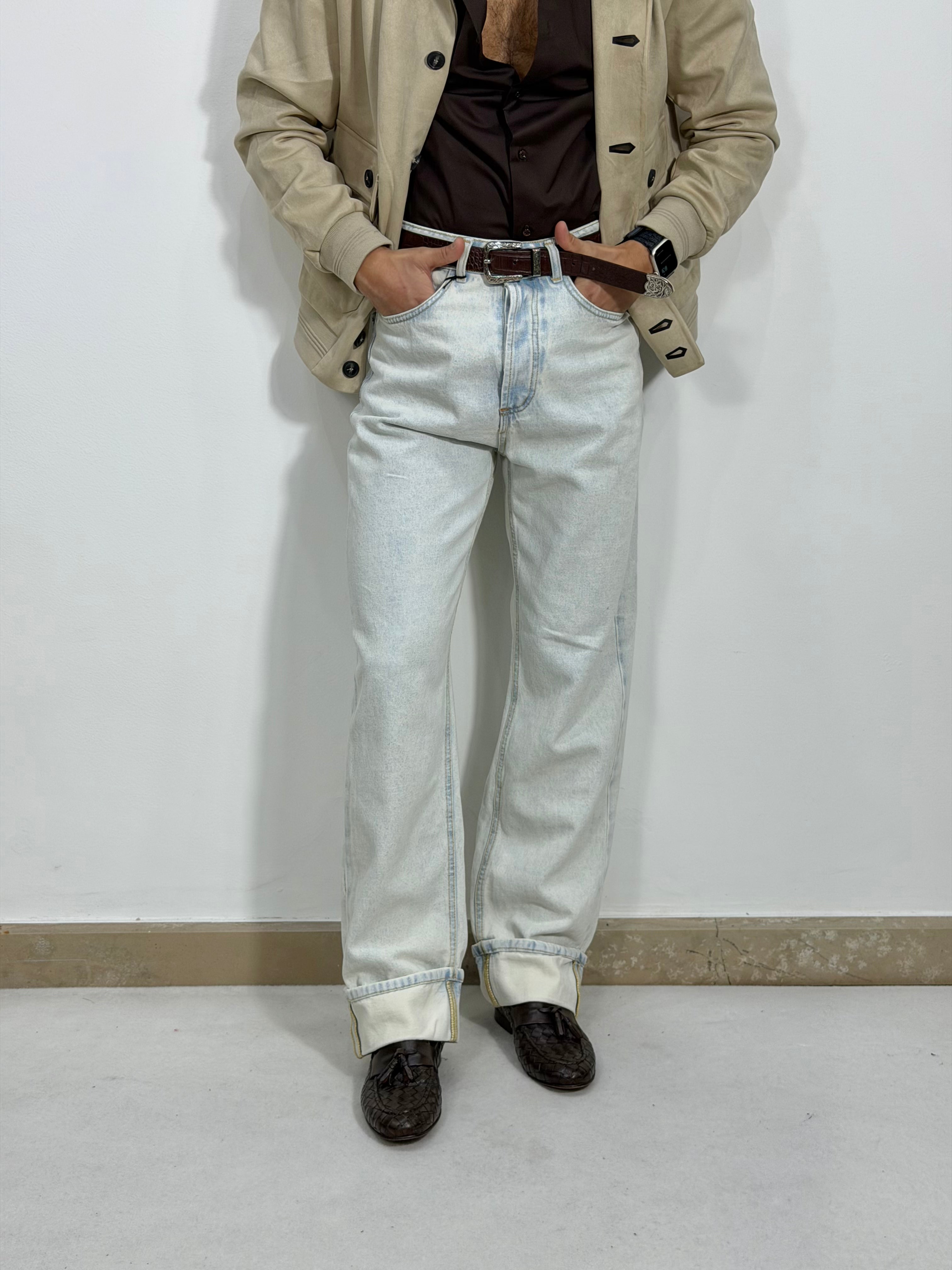 DENIM VITA ALTA FONDO AMPIO E RISVOLTO