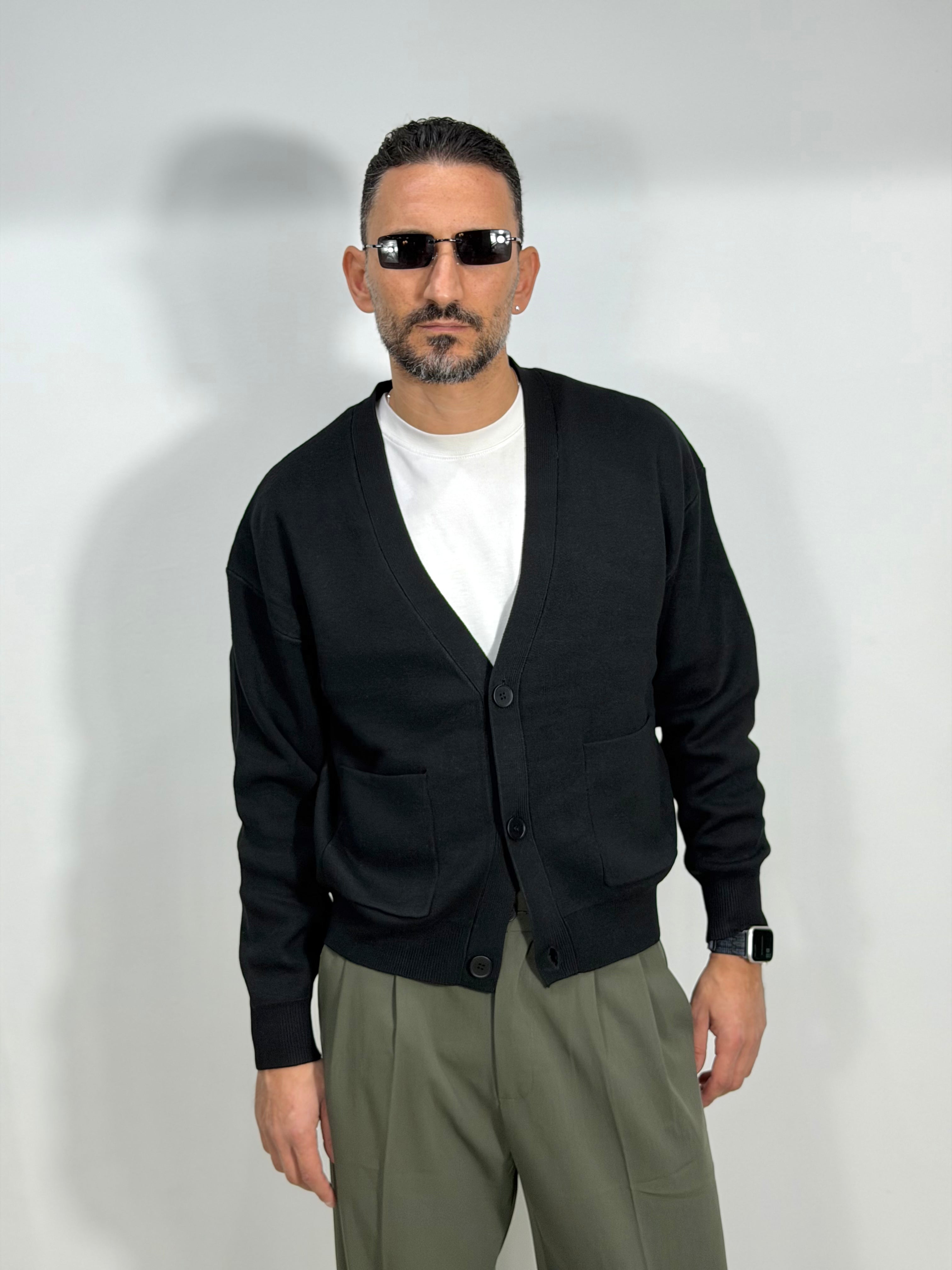 CARDIGAN CROP CON TASCHE