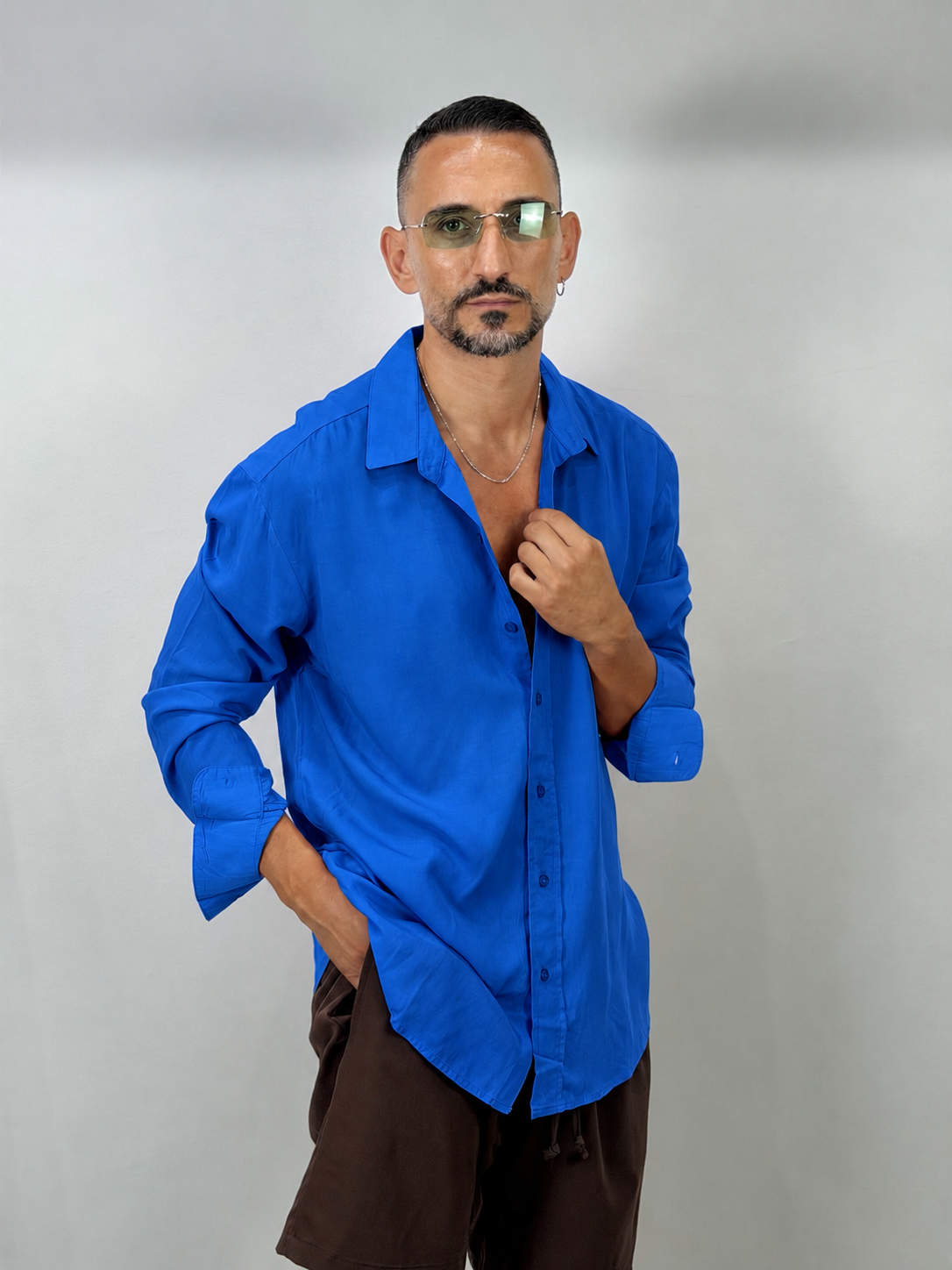 CAMICIA SIMIL SETA  OVER