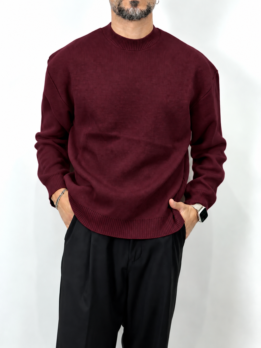 PULLOVER IN TRAMA FITTA