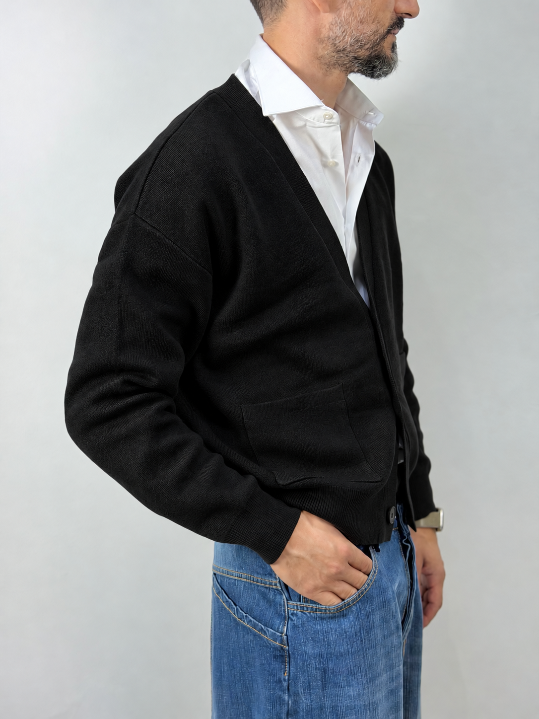CARDIGAN CROP CON TASCHE