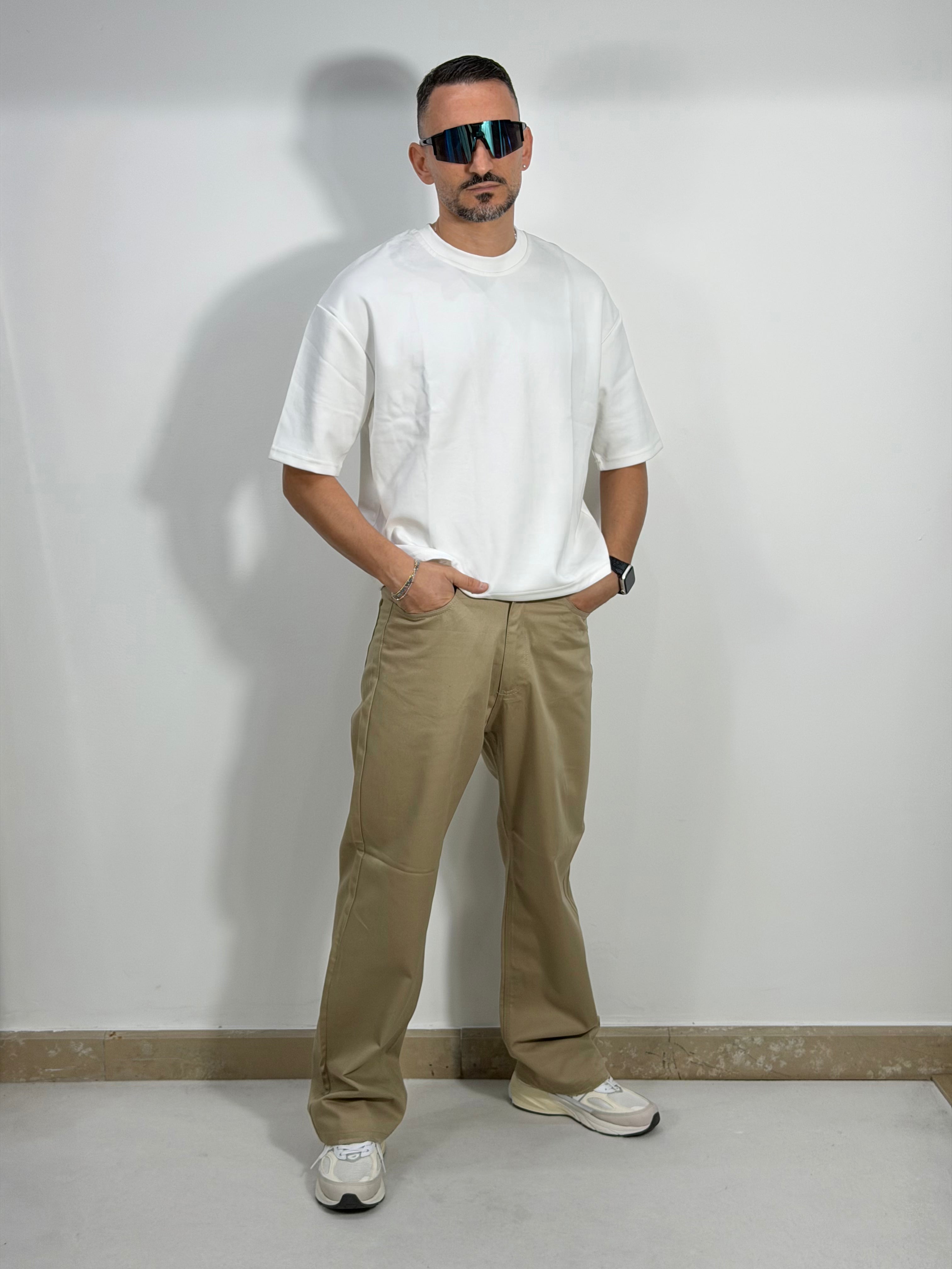 PANTALONI OVER IN COTONE