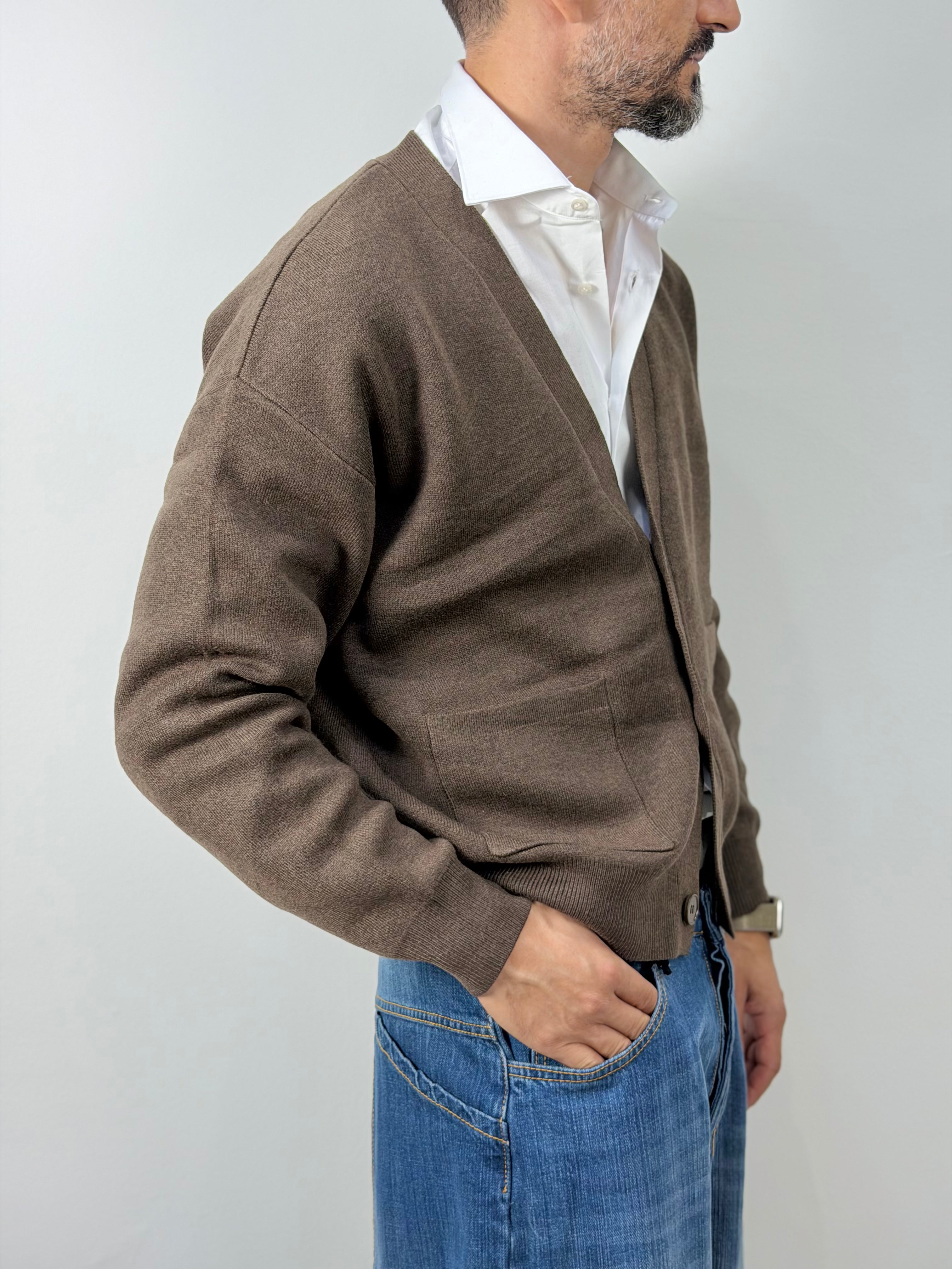 CARDIGAN CROP CON TASCHE