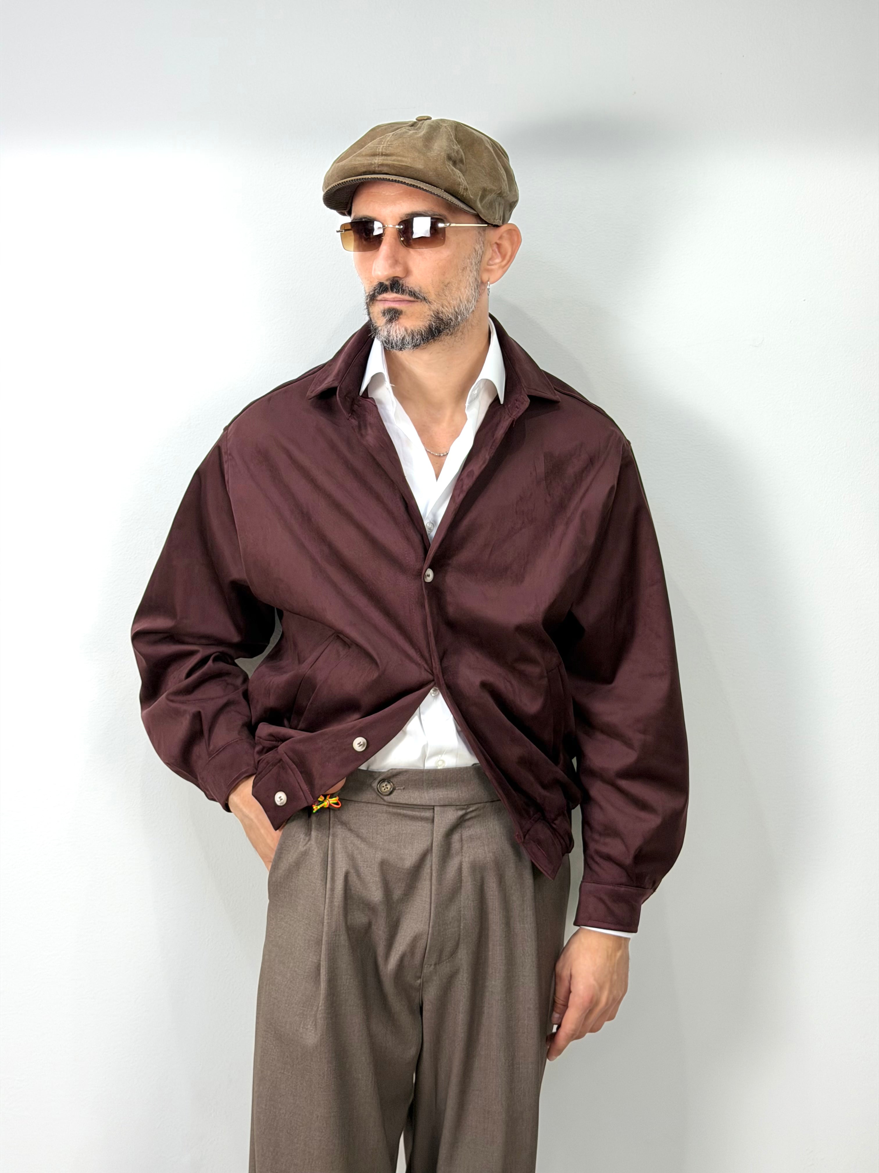 GIACCA CROP IN SUEDE