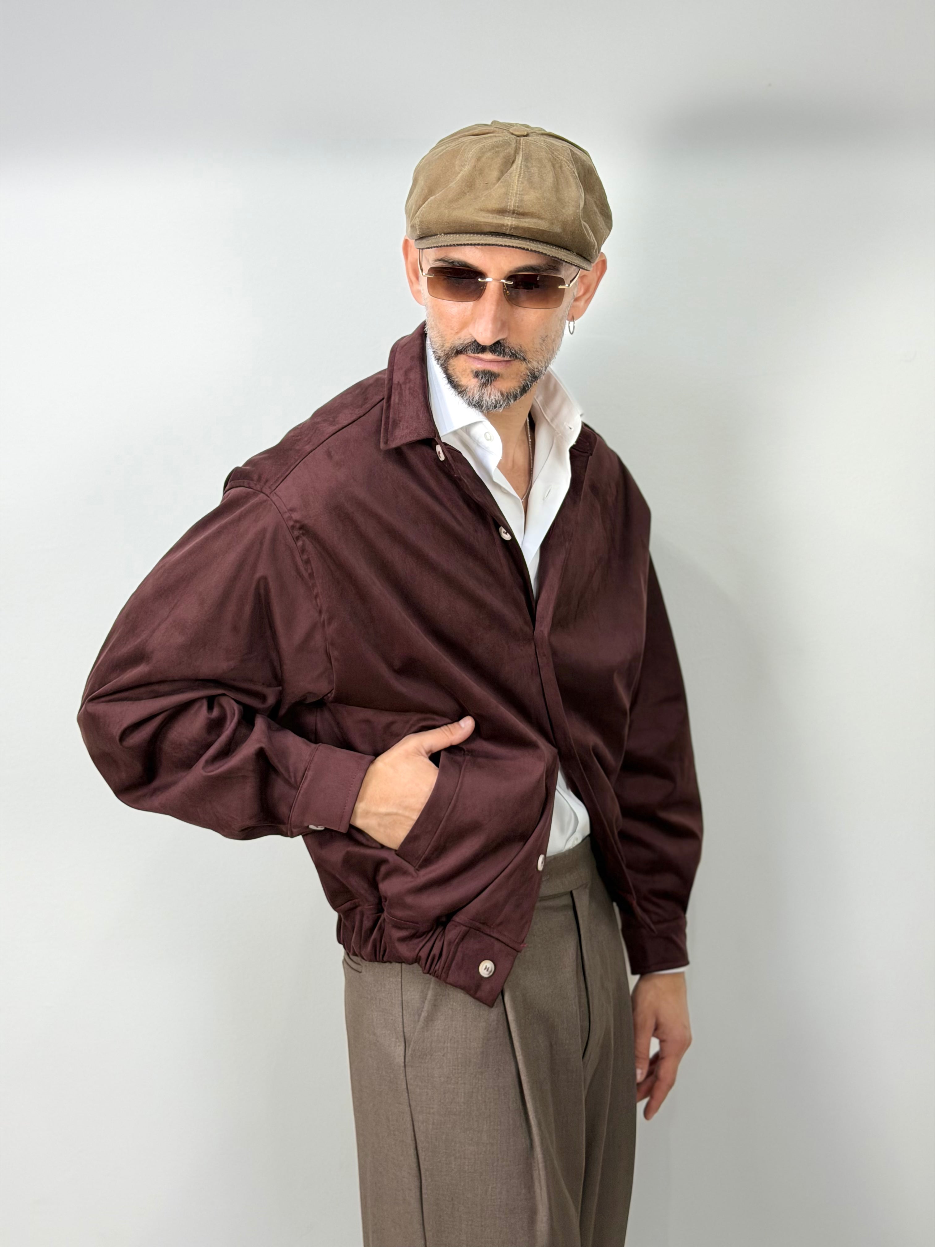 GIACCA CROP IN SUEDE
