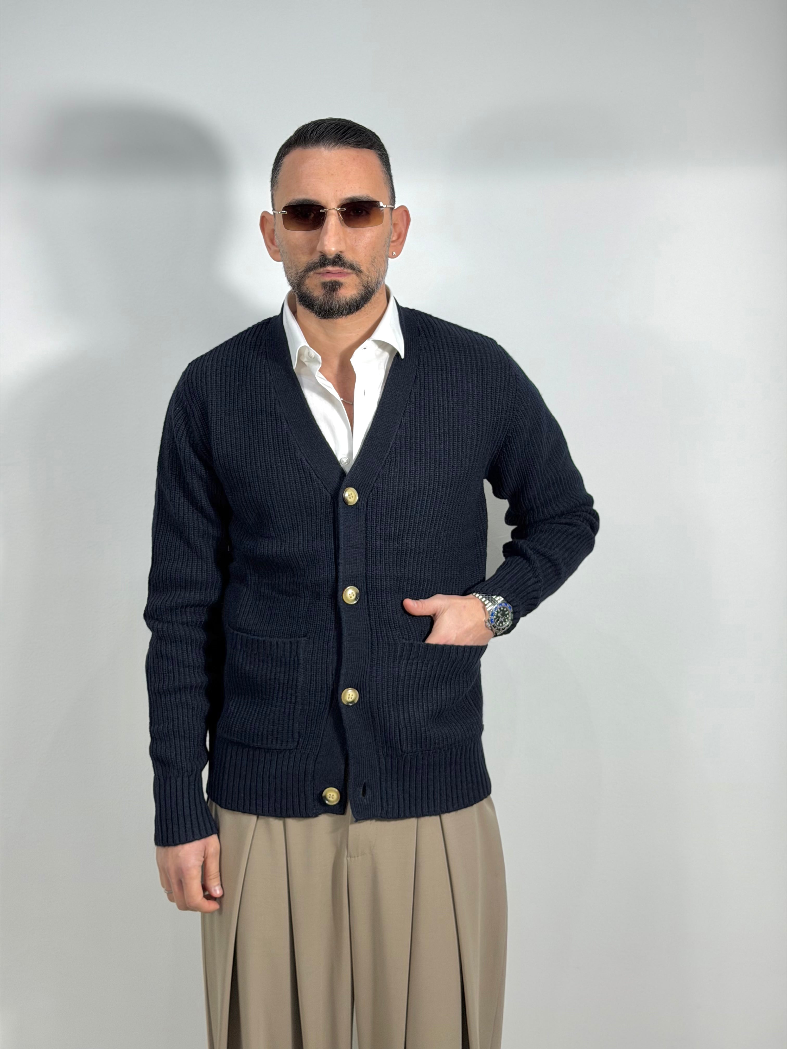 CARDIGAN IN LANA MERINOS