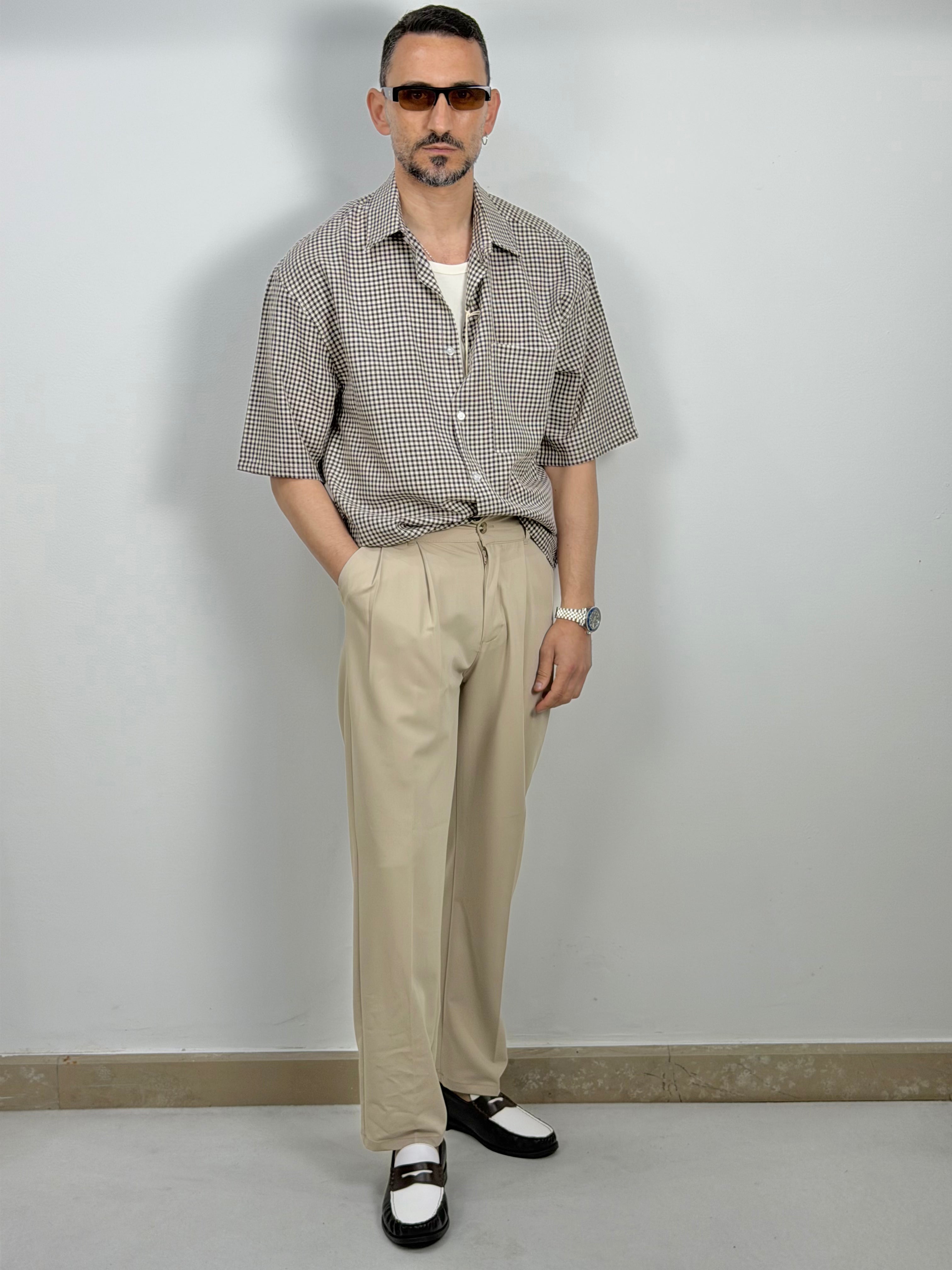 CAMICIA A QUADRI MANICA CORTA