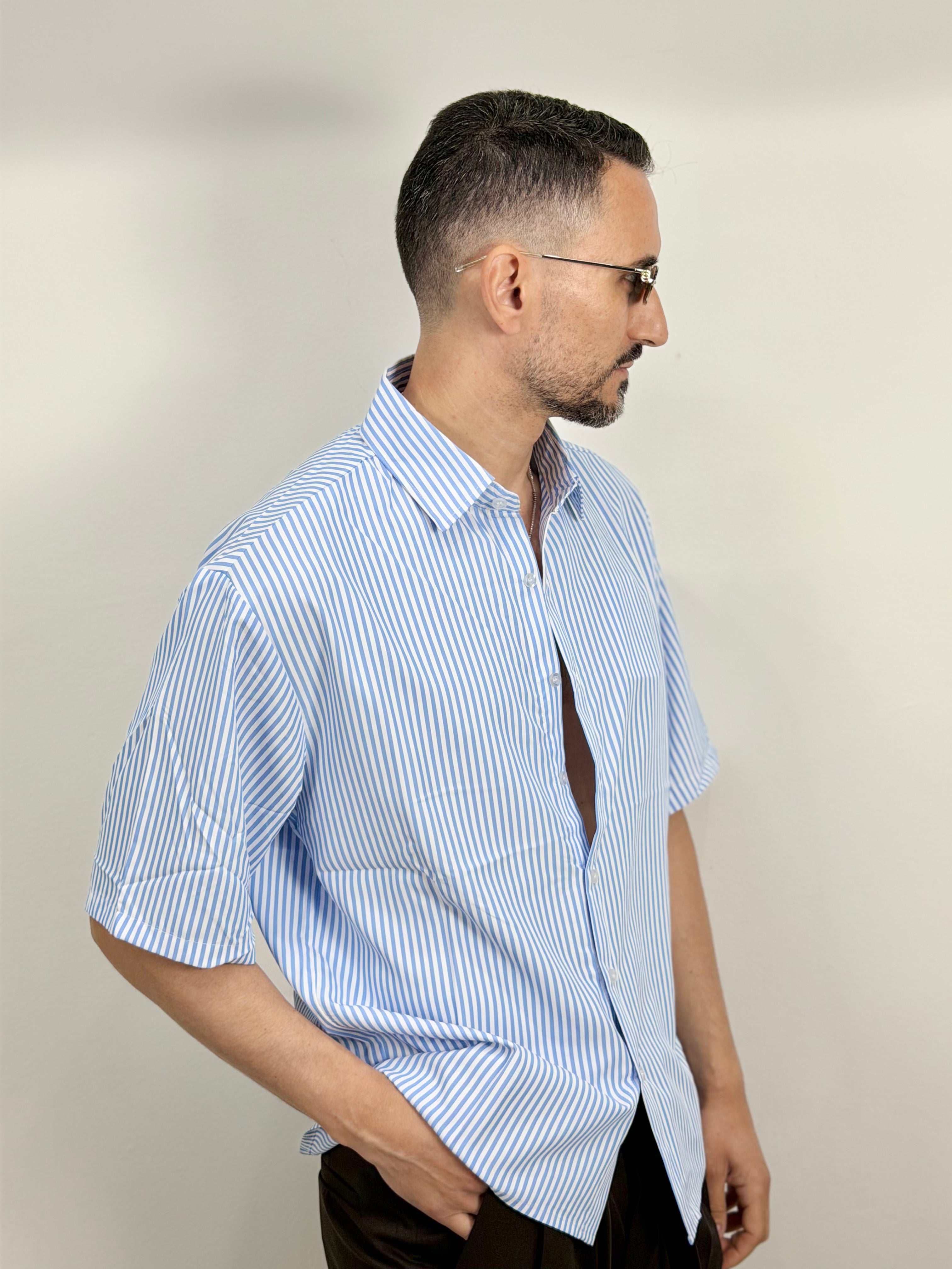 CAMICIA RIGA STRETTA MANICA CORTA