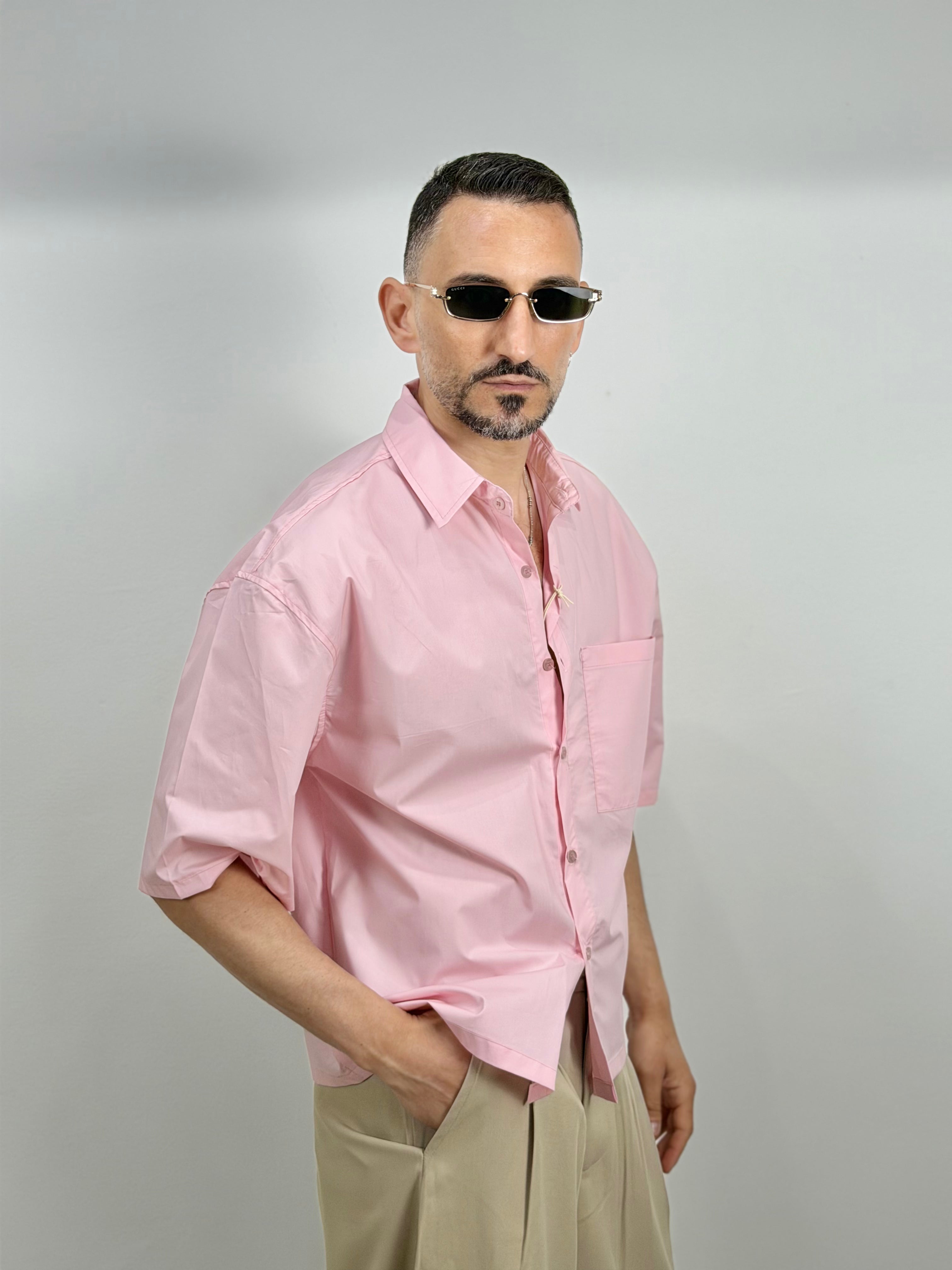 CAMICIA MANICA CORTA TINTA UNITA