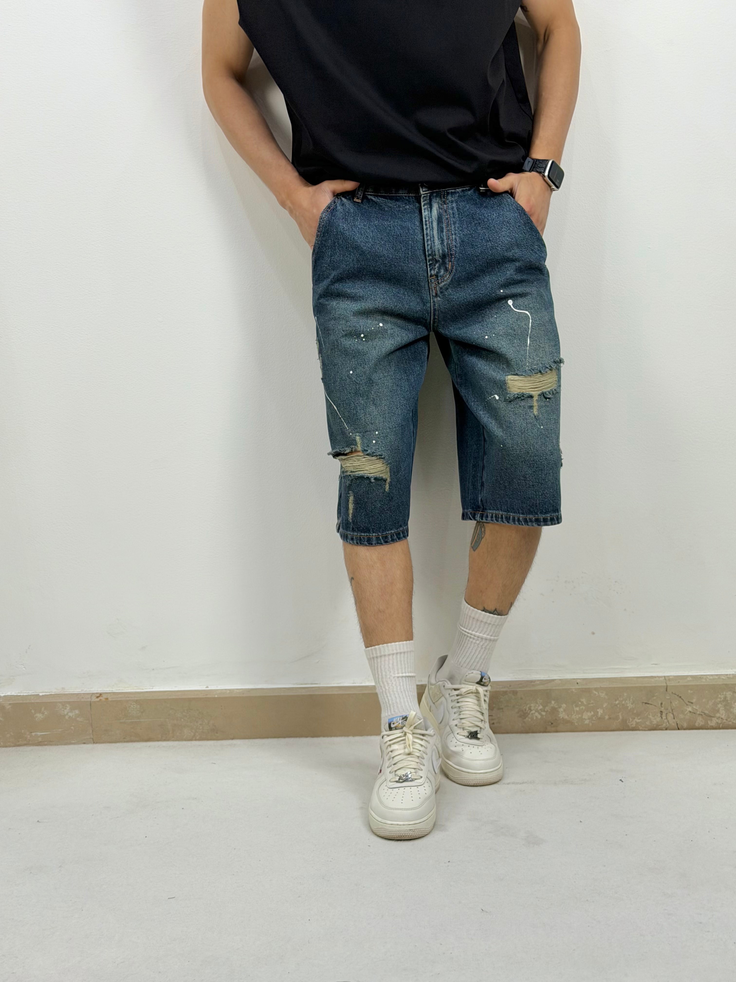BERMUDA DENIM CON STRAPPI