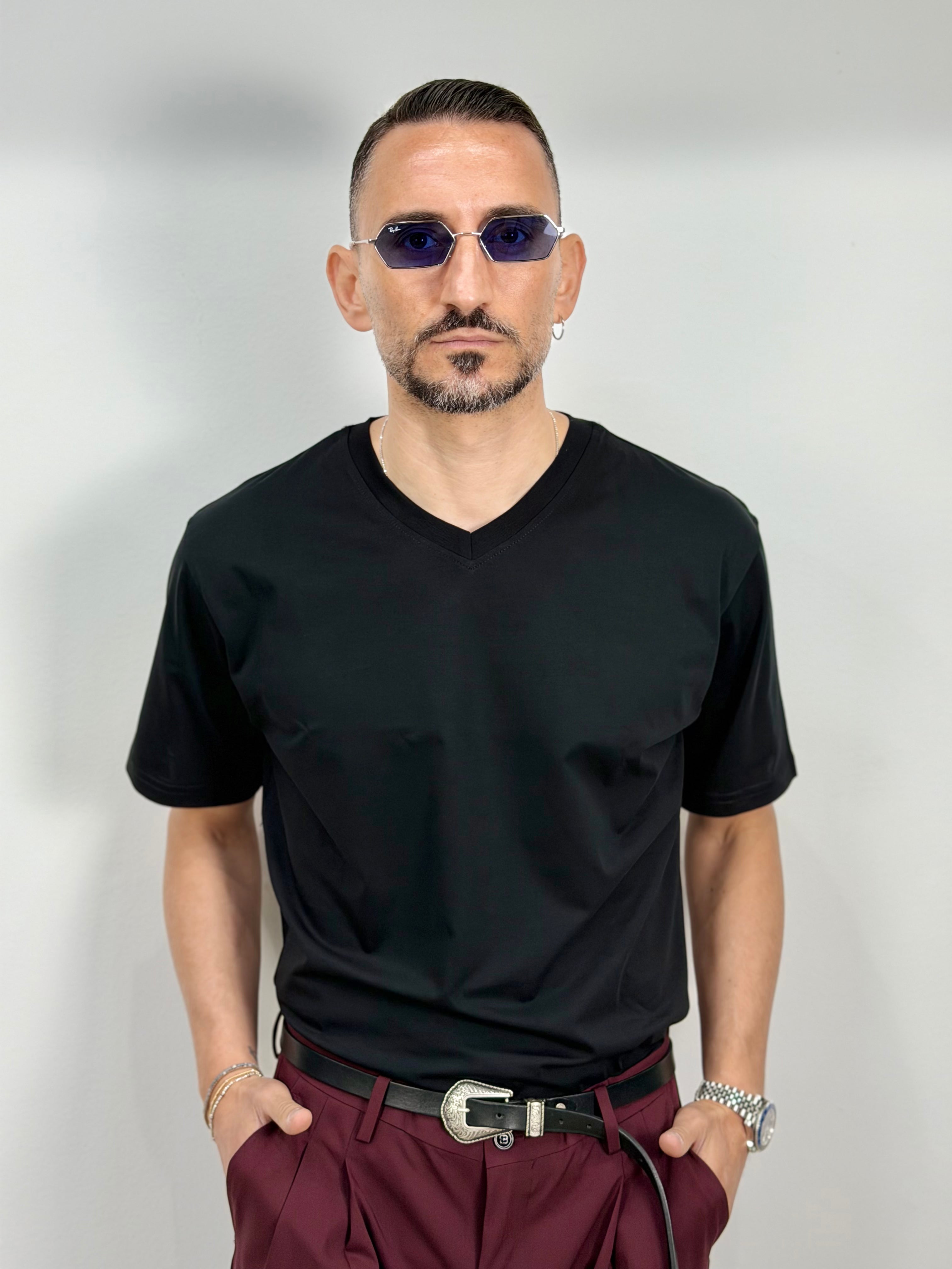T SHIRT FILO DI SCOZIA SCOLLO V