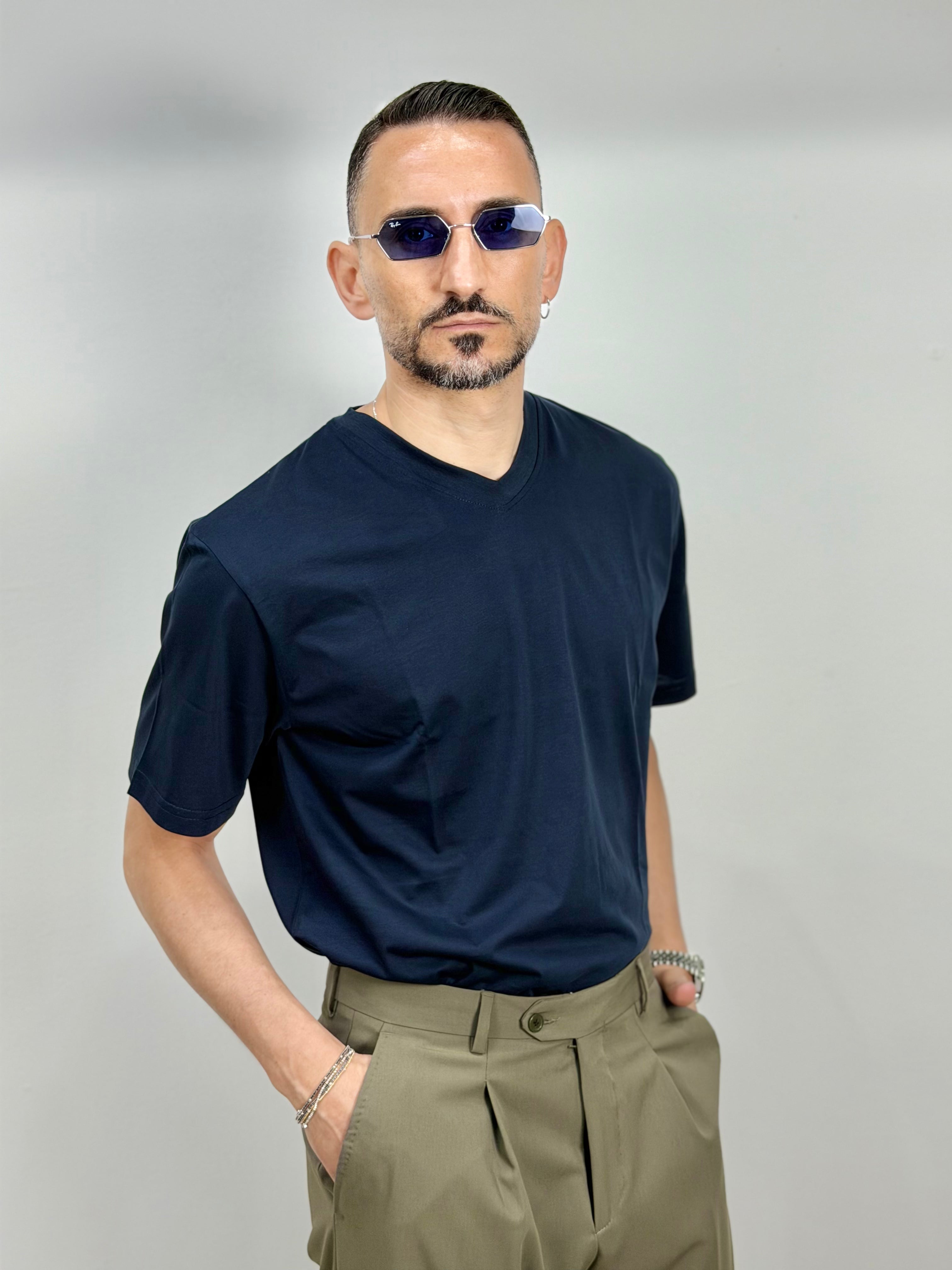 T SHIRT FILO DI SCOZIA SCOLLO V