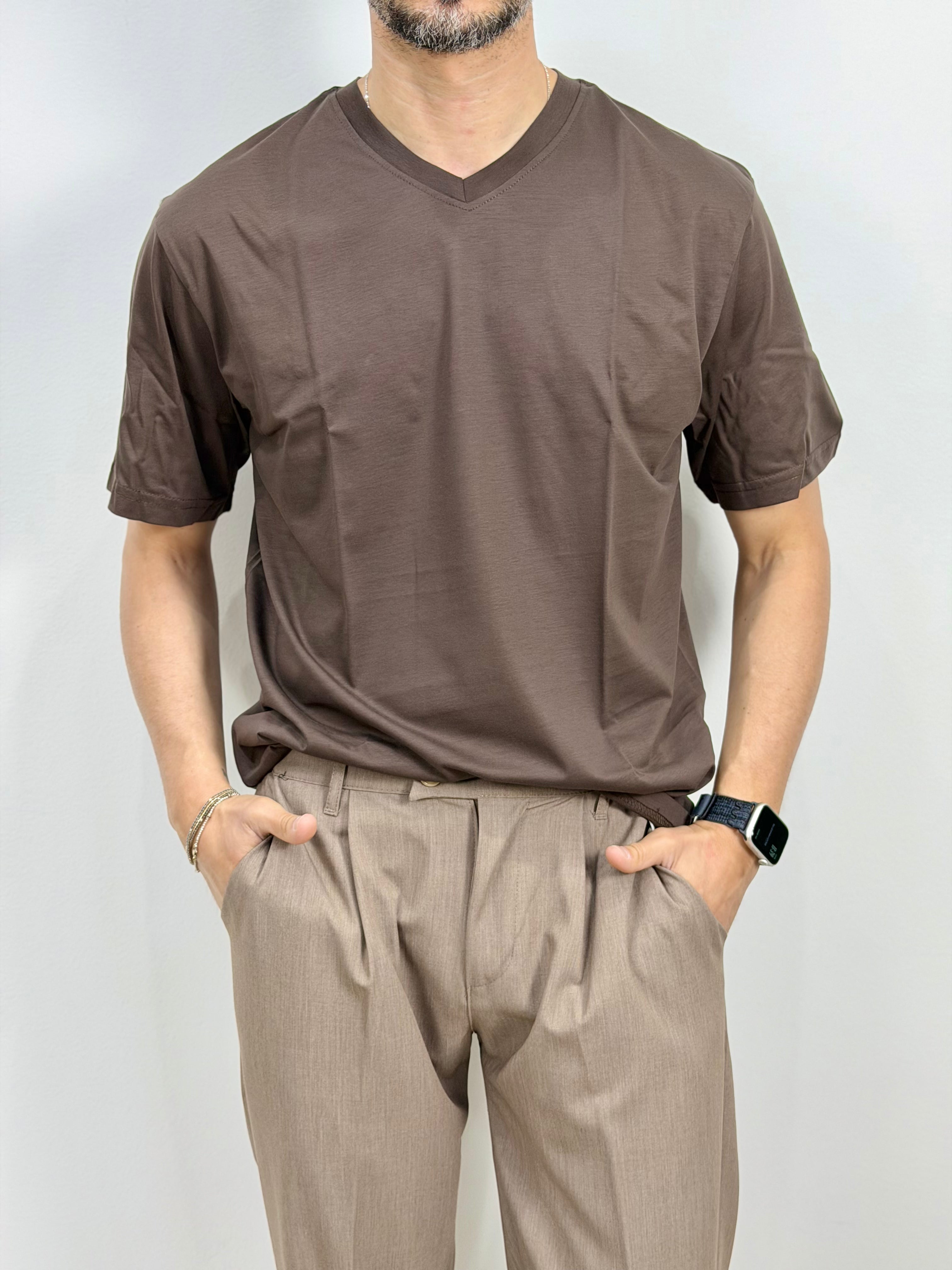 T SHIRT FILO DI SCOZIA SCOLLO V