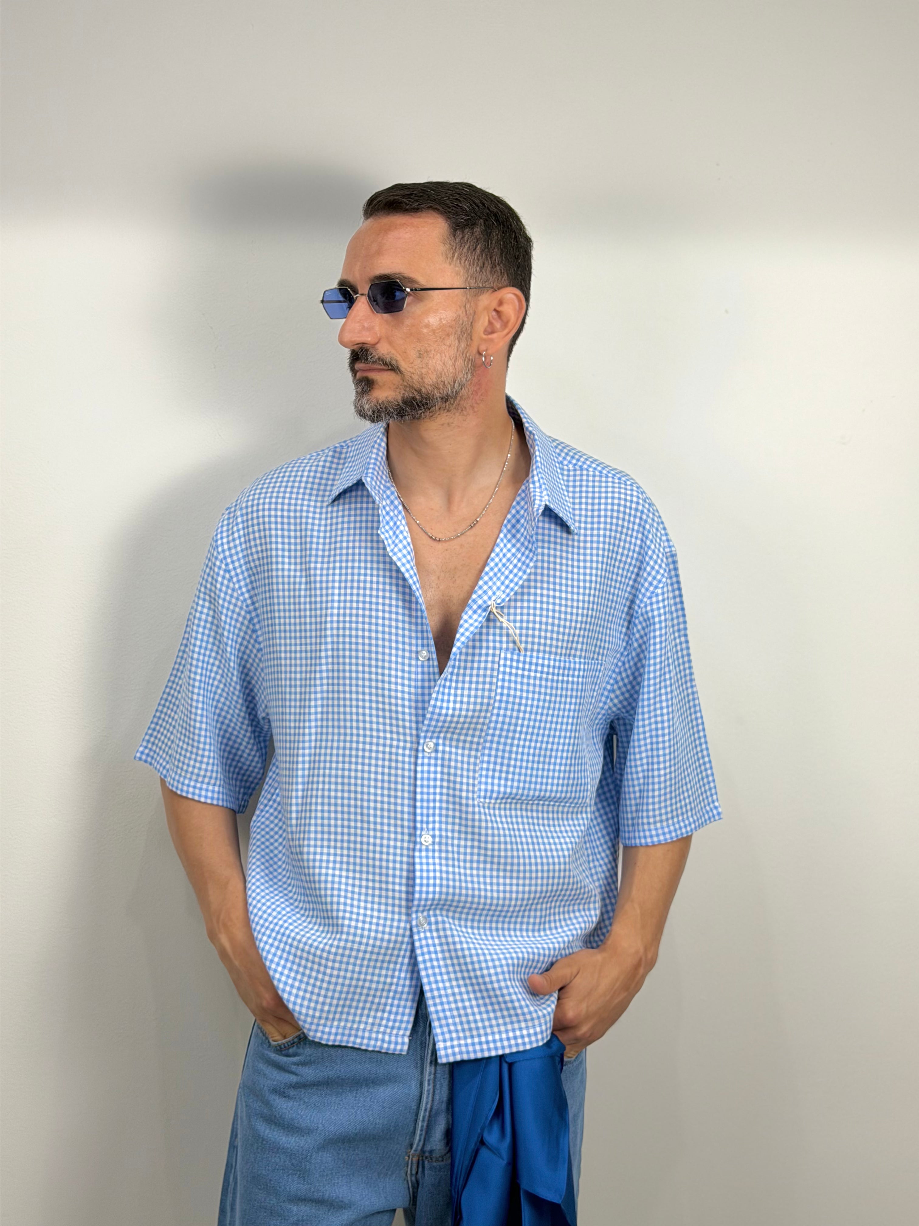 CAMICIA A QUADRI MANICA CORTA
