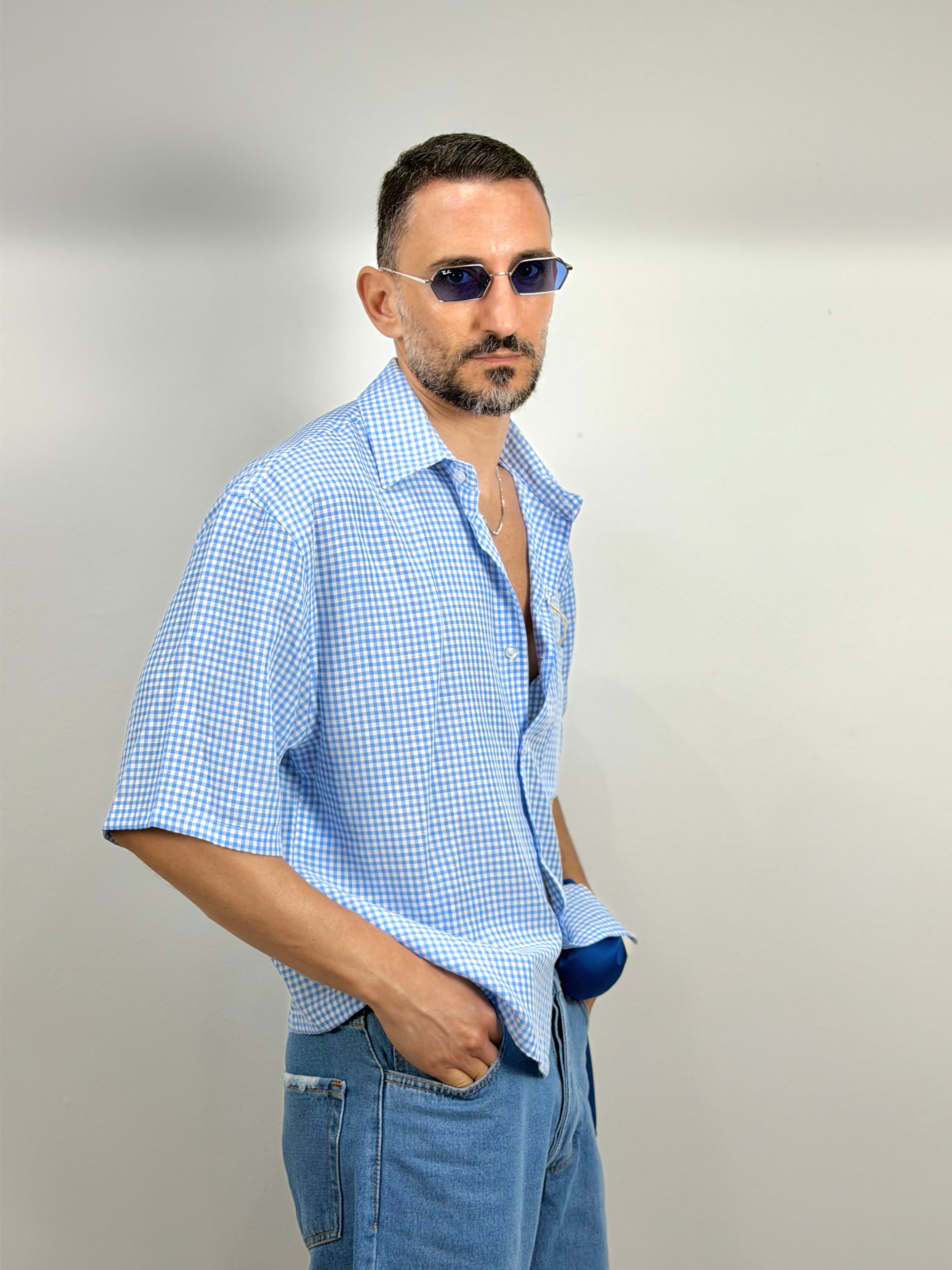 CAMICIA A QUADRI MANICA CORTA