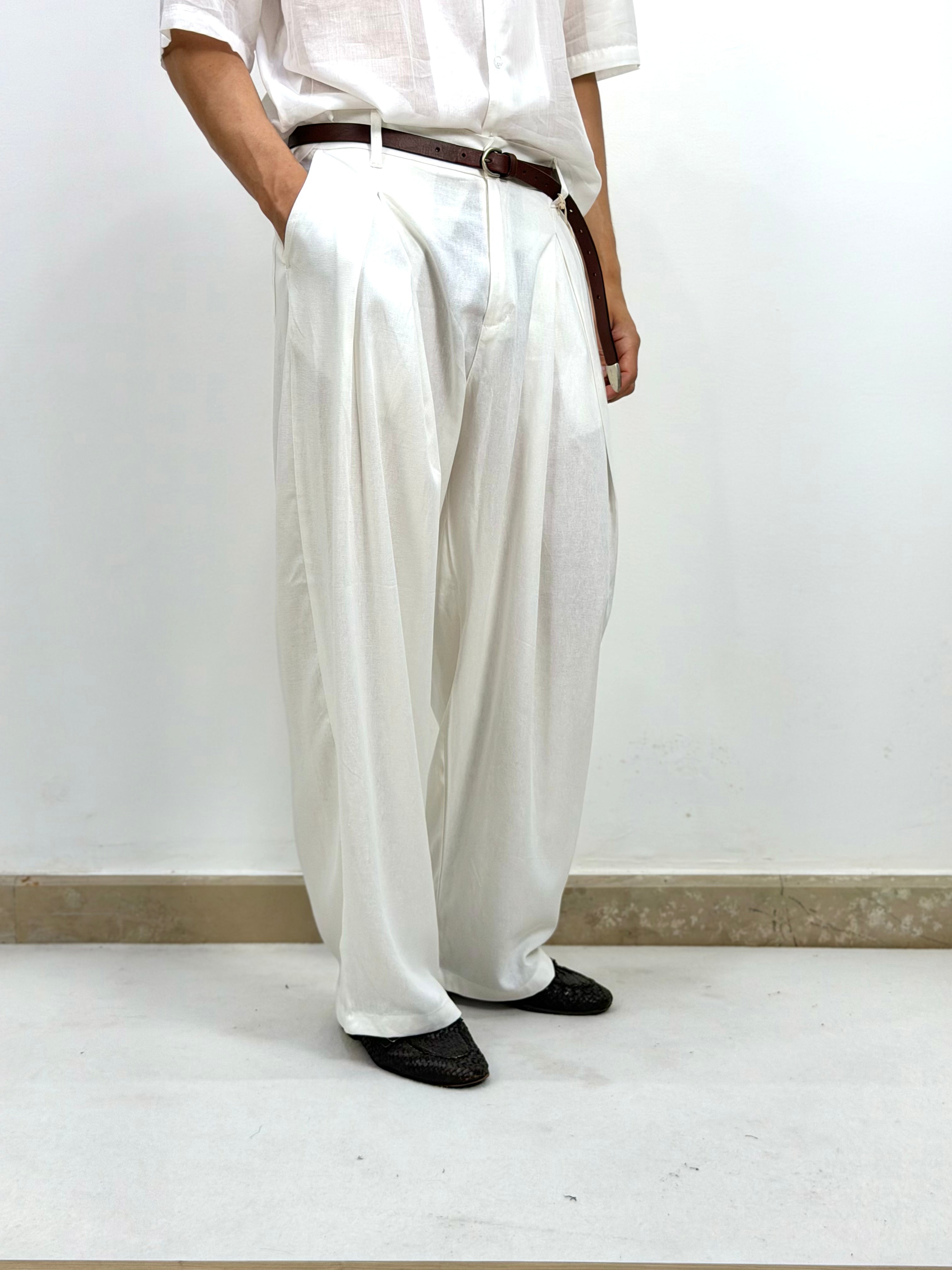 PANTALONI IN LINO SUPER PINCE