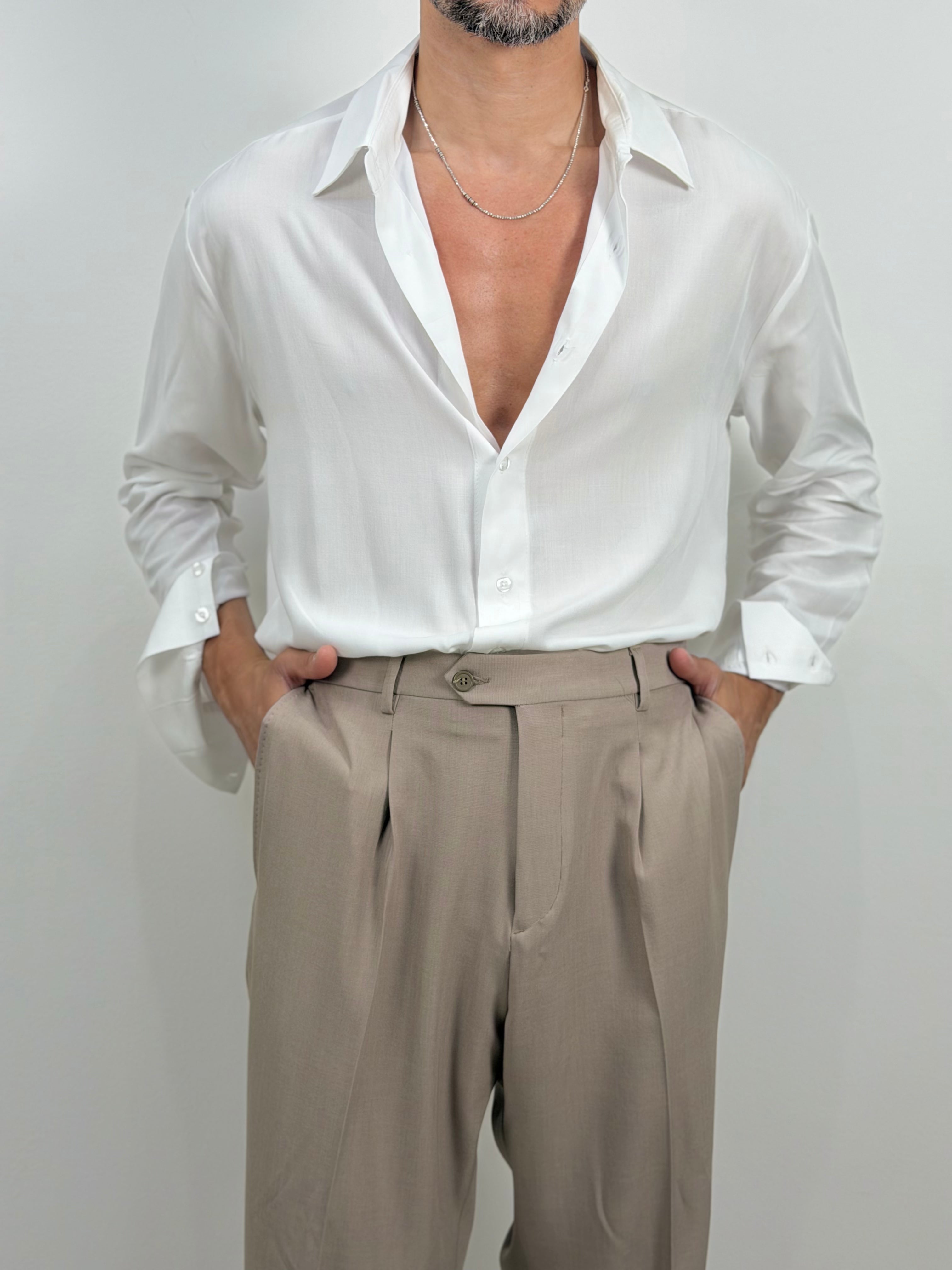 CAMICIA SIMIL SETA  OVER