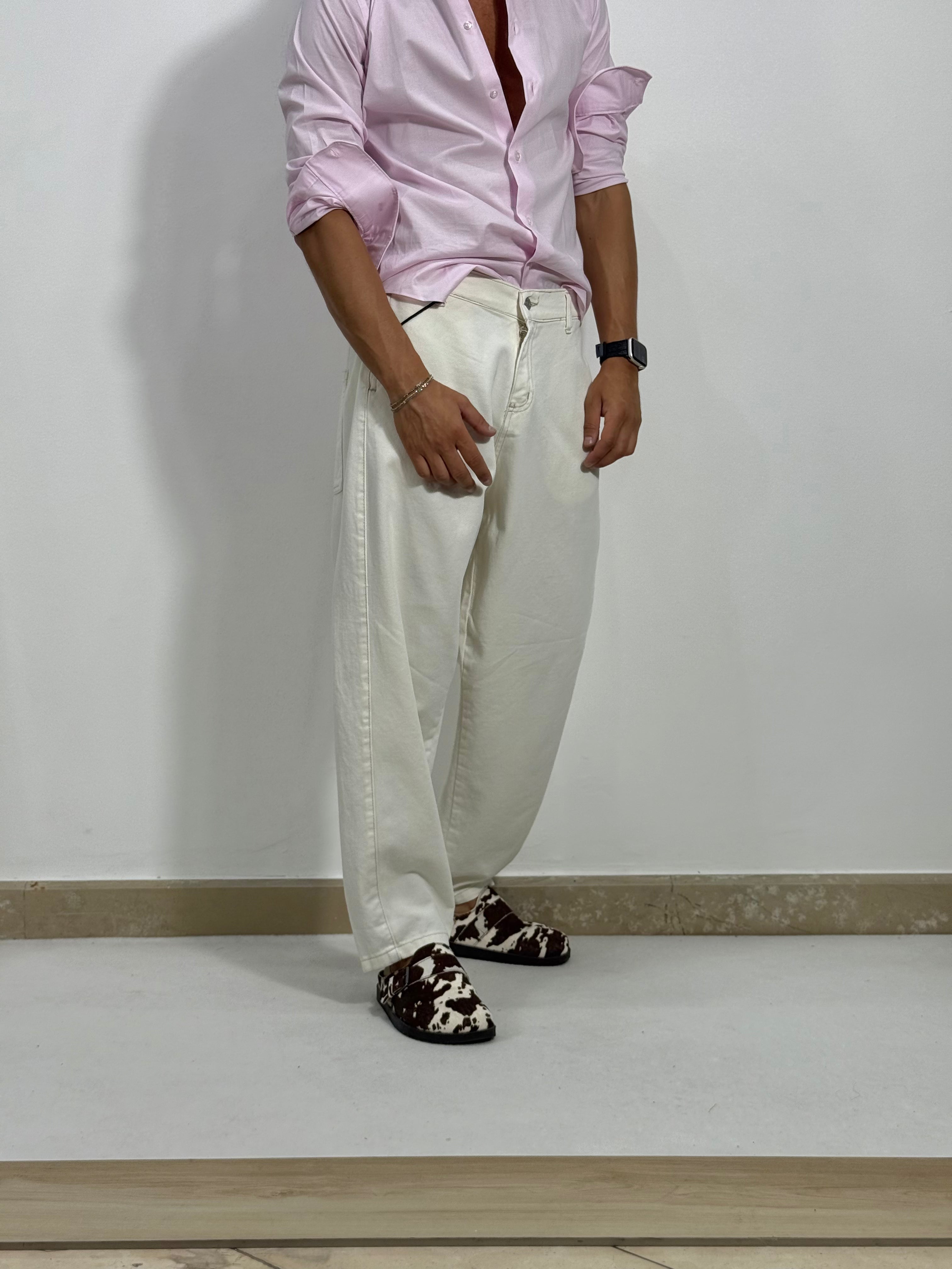 WHITE DENIM BAGGY