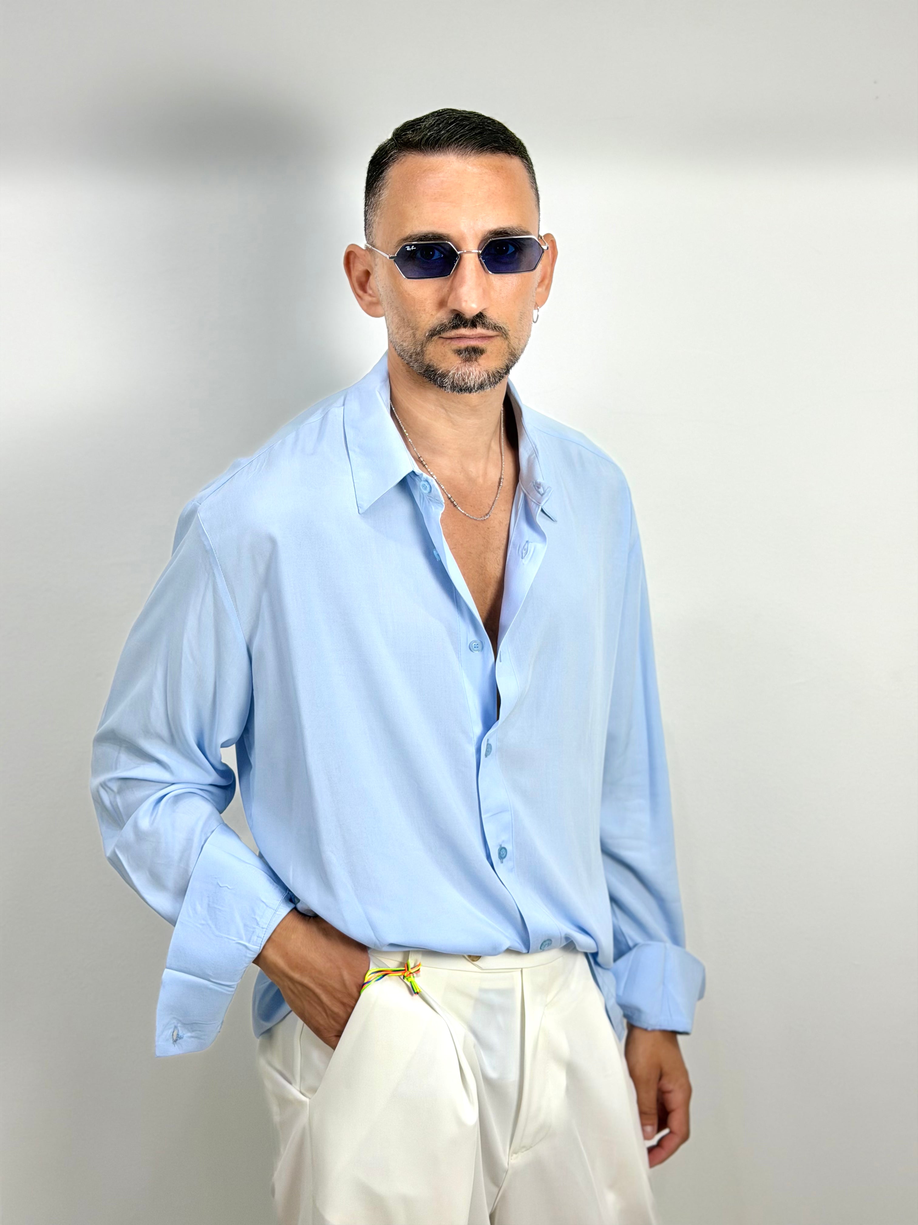 CAMICIA SIMIL SETA  OVER