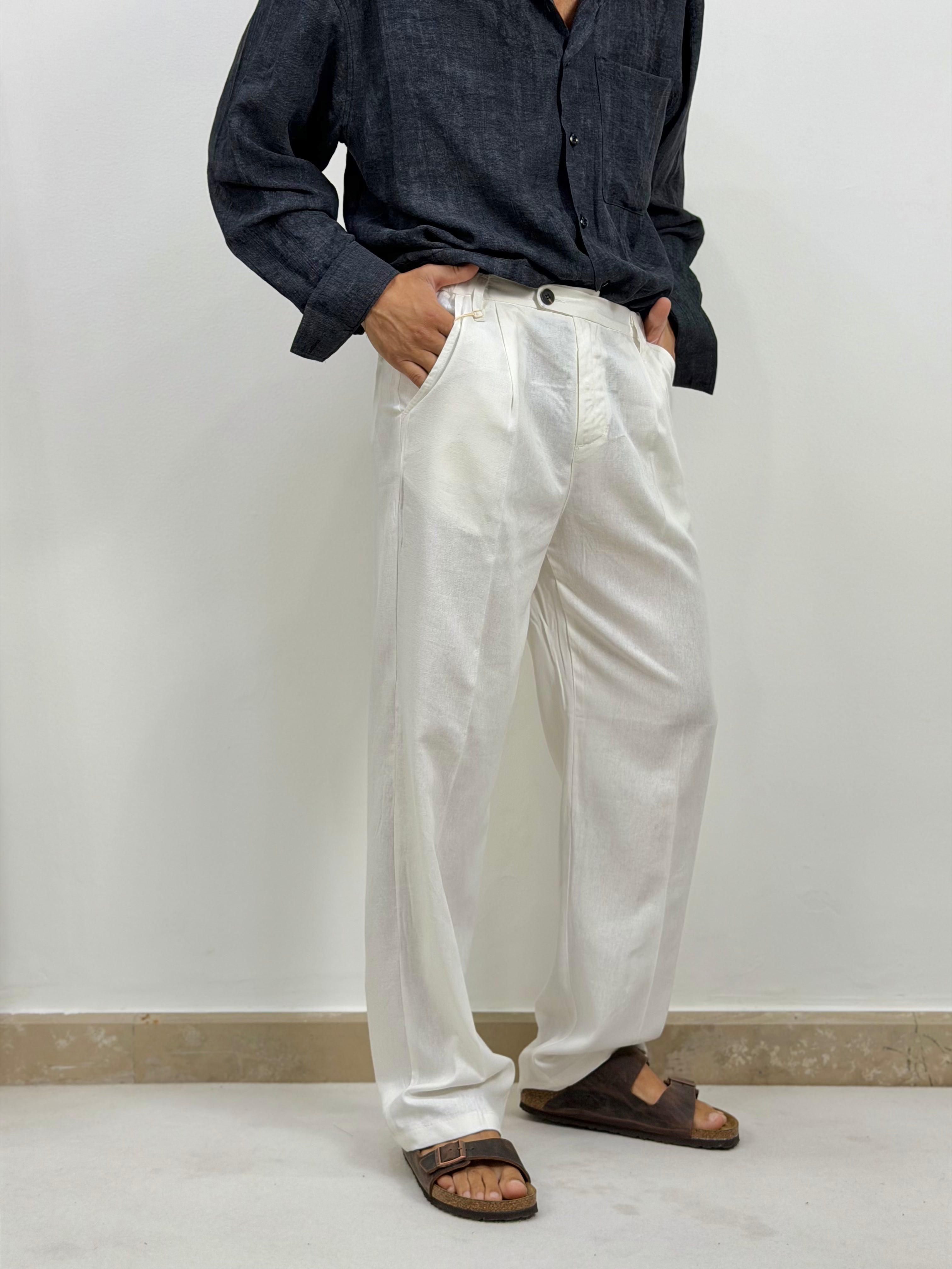 PANTALONE LOOSE FIT IN LINO