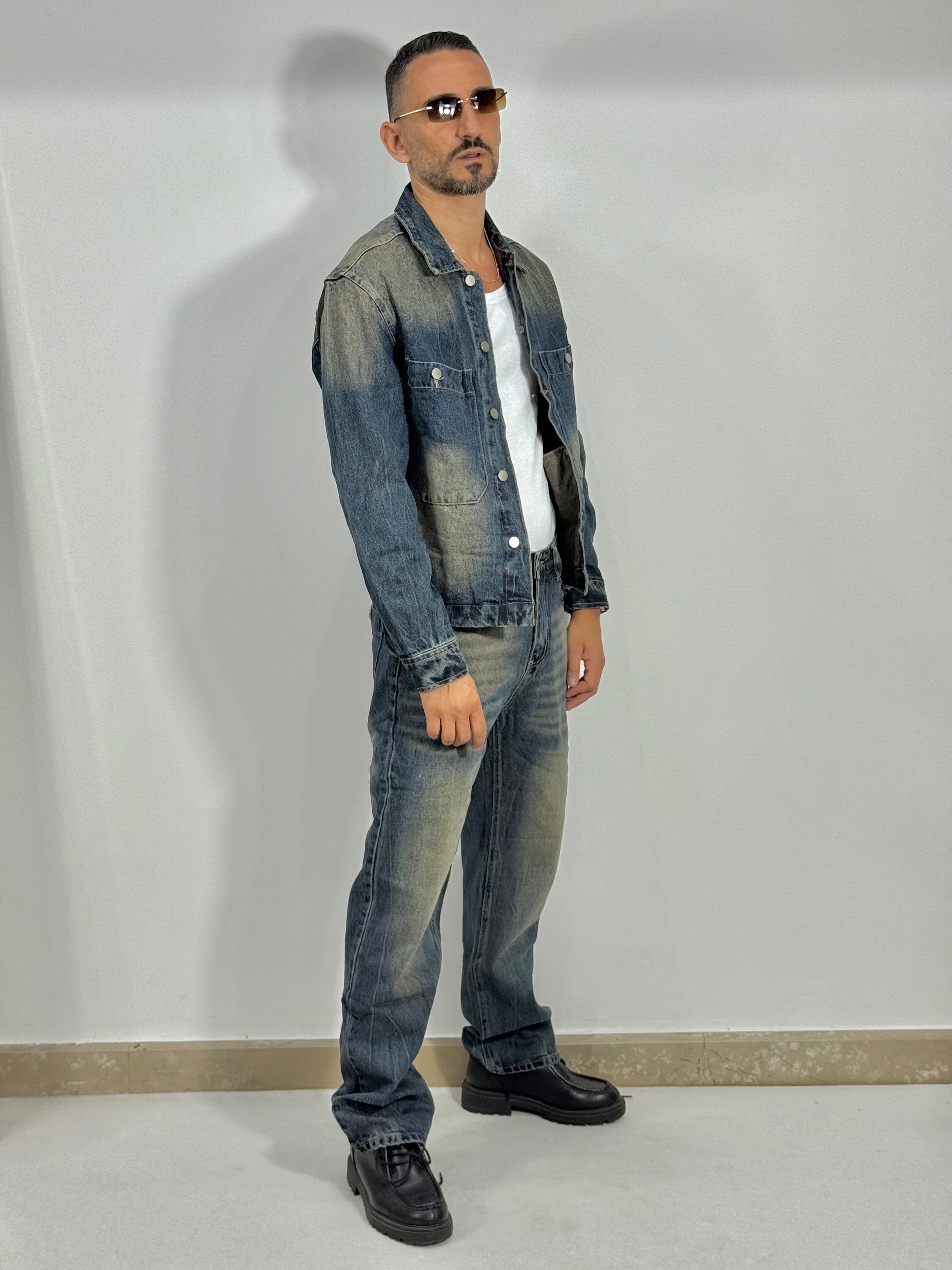 COORDINATO IN DENIM SABBIATO