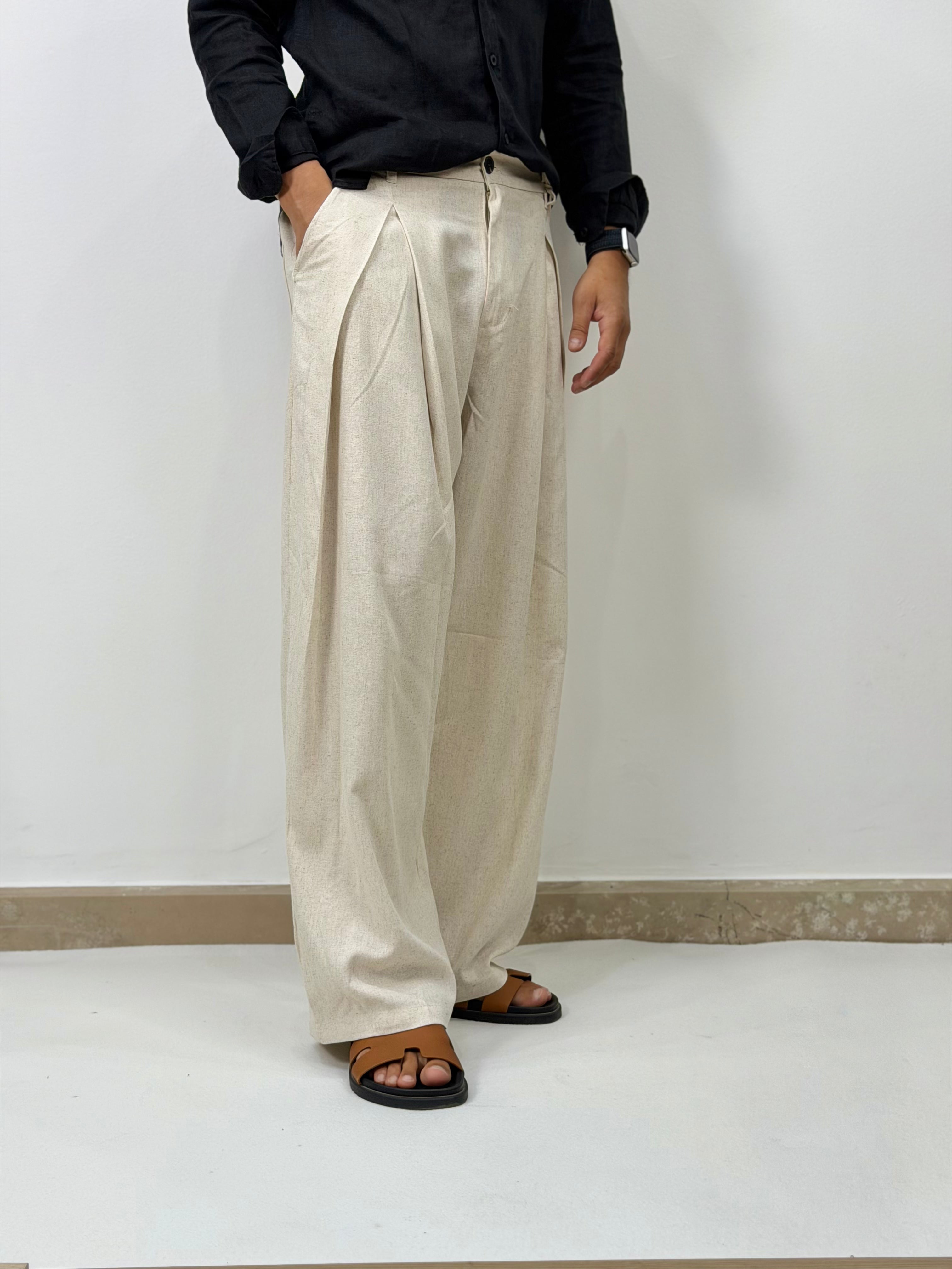 PANTALONI IN LINO SUPER PINCE