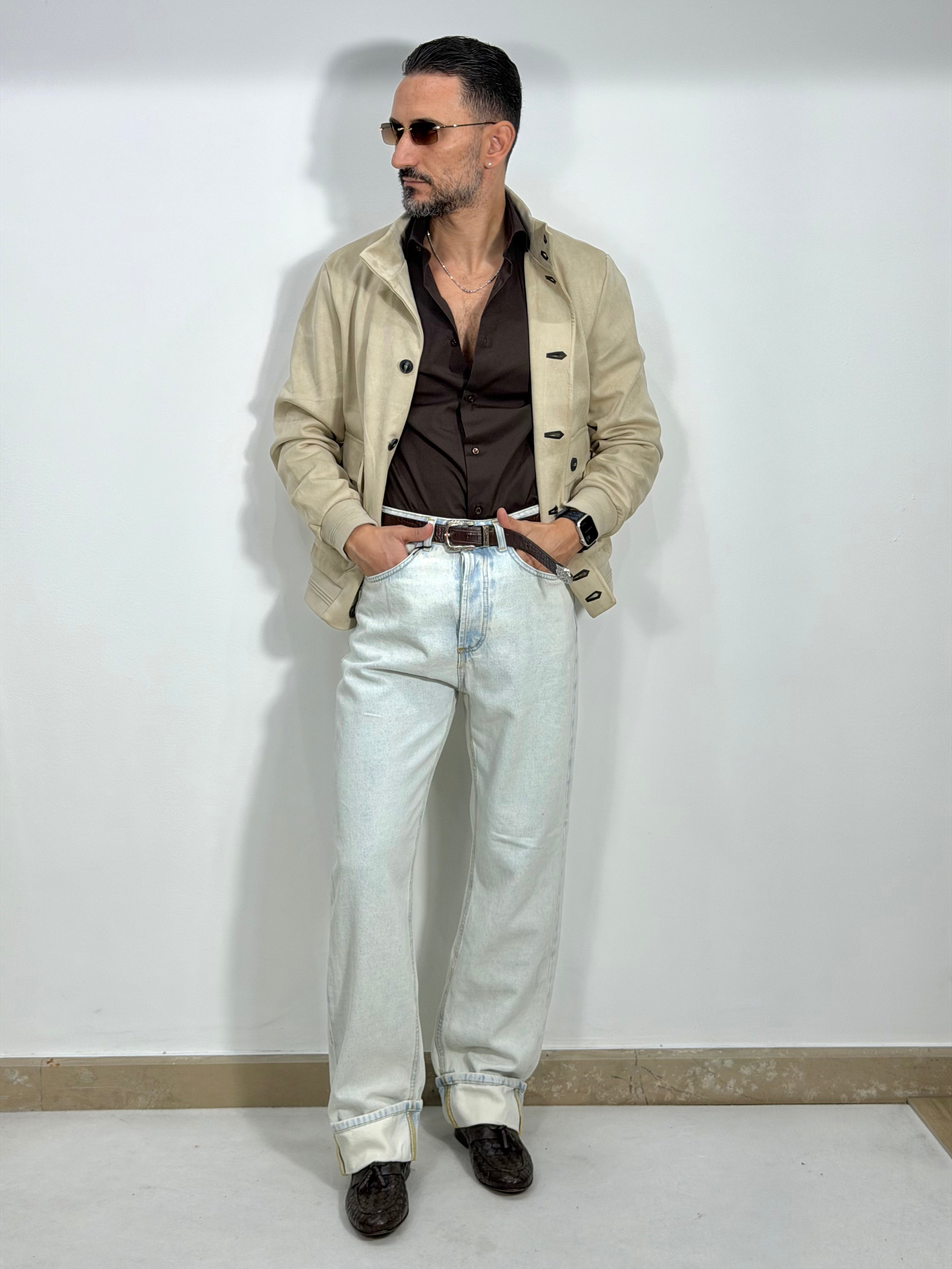 DENIM VITA ALTA FONDO AMPIO E RISVOLTO