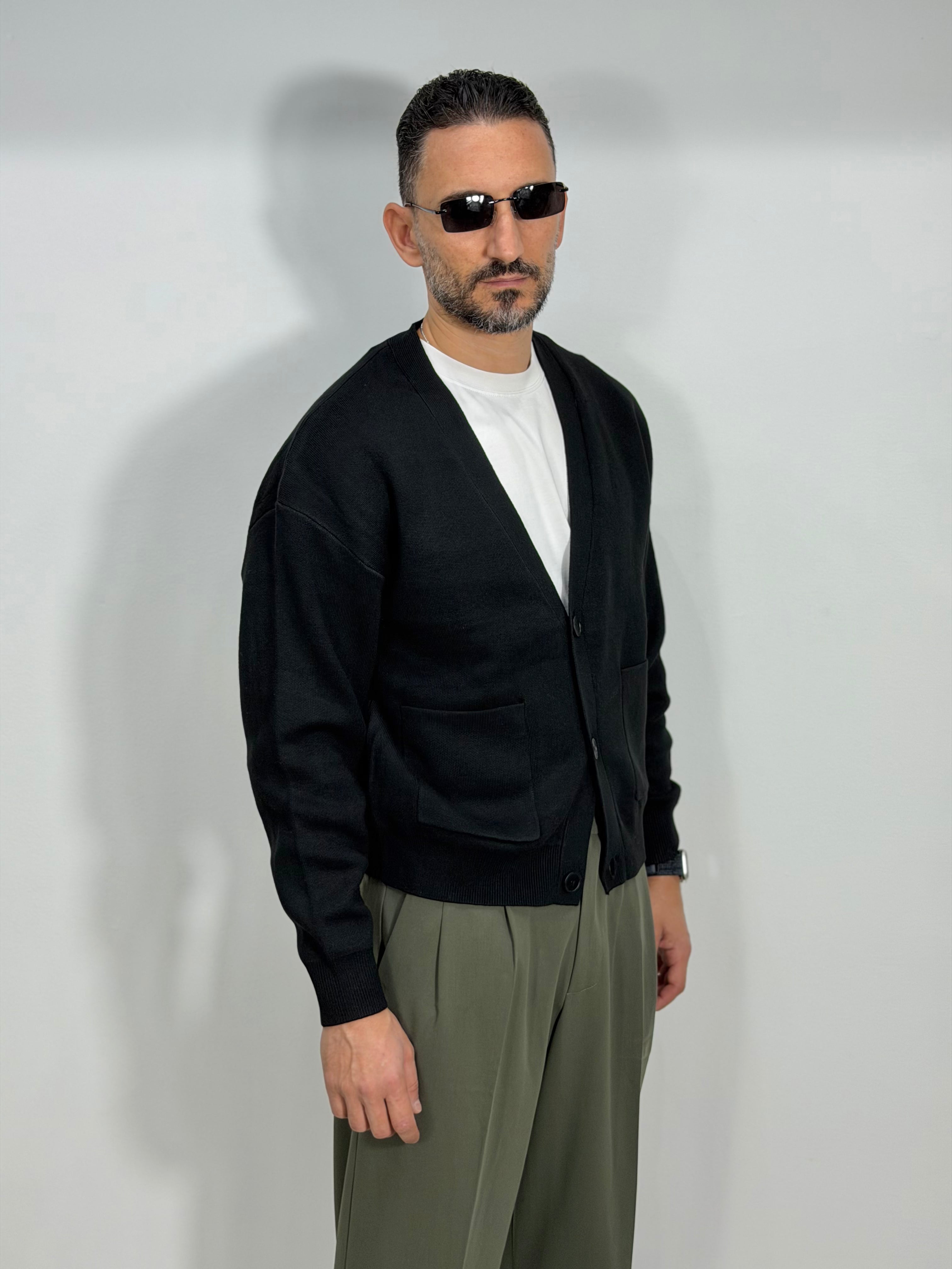 CARDIGAN CROP CON TASCHE